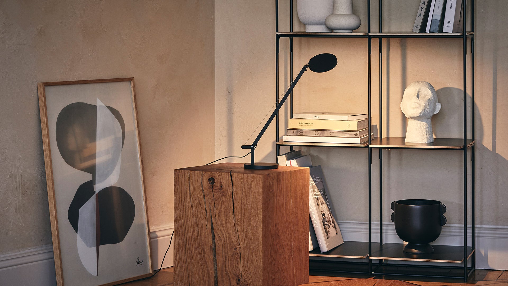 Verstellbare Schreibtischlampe DEMETRA MICRO glänzend schwarz