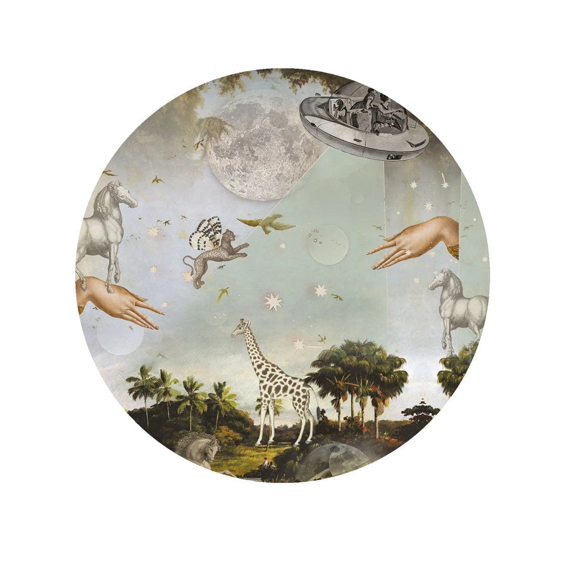 Lampa ścienna DOTS LIGHTING - STARDUST SAFARI ciemnozielony z niebieskim