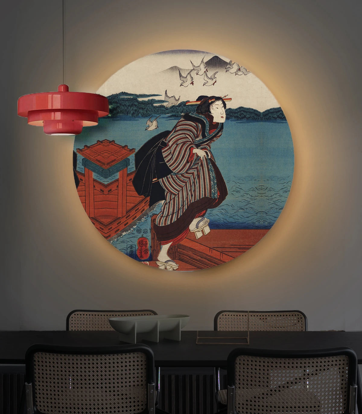 Wall Lamp DOTS LIGHTING - THE RED DEPARTURE blue with beige