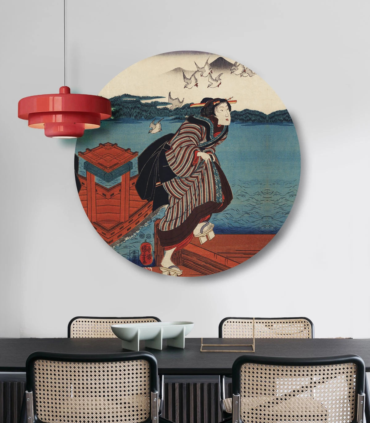 Wandleuchte DOTS LIGHTING - DER ROTE ABFLUG blau mit beige