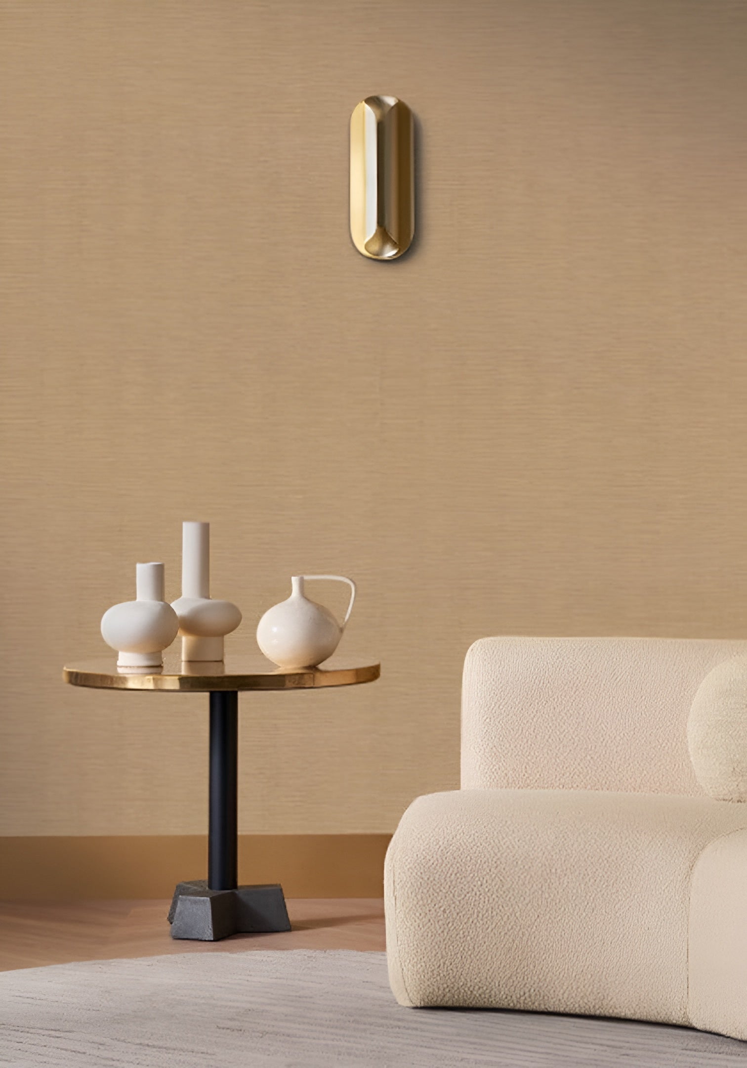 Metallic Textured Wallpaper in Stripes PLATINUM Dark Orange