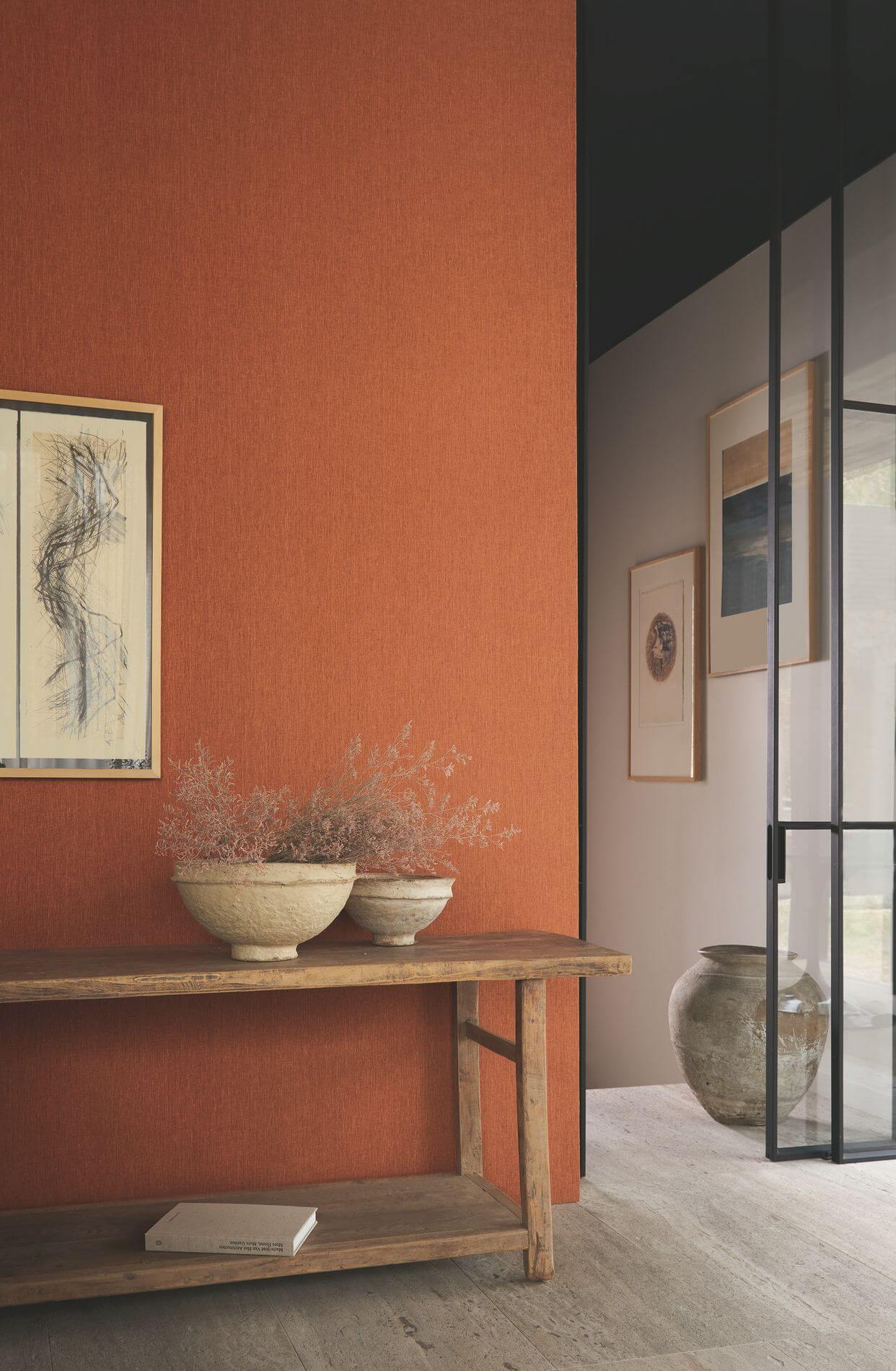 Textiltapete aus Leinen mit Struktur ATMOSPHERE - SABLE dunkelbeige