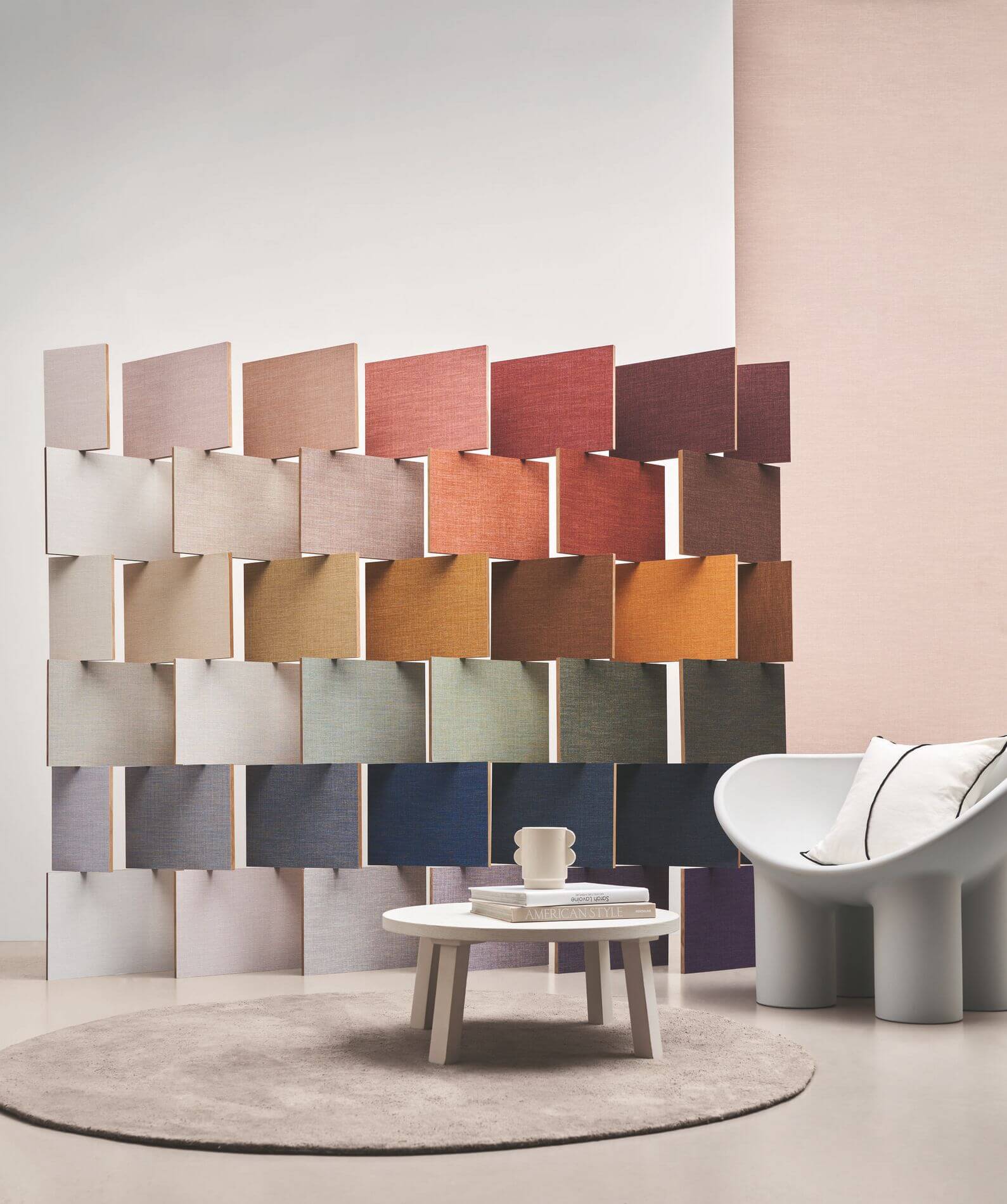 Tapeta strukturalna imitująca lniane płótno SHINOK - VERT FUME palona zieleń