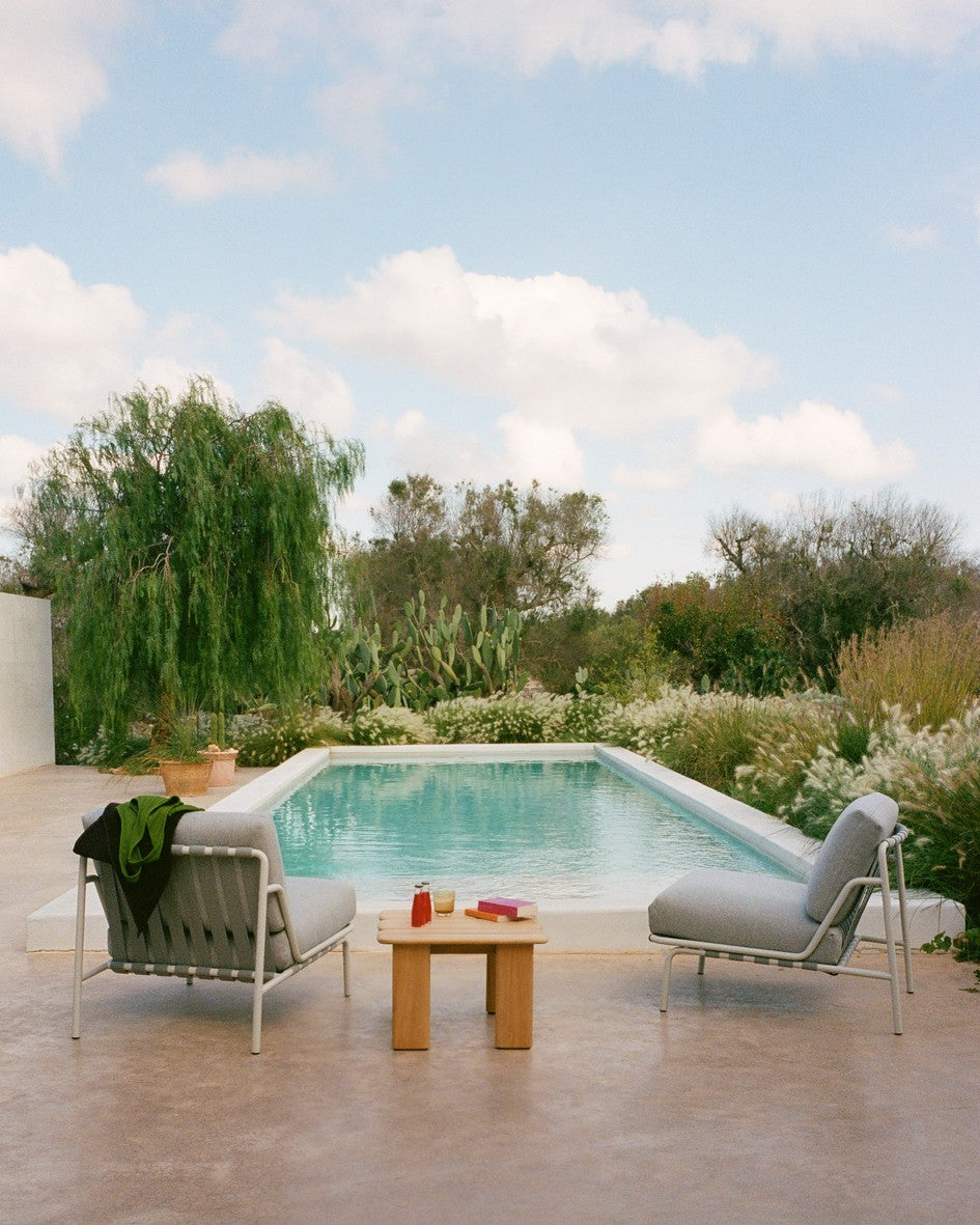 Outdoor Armchair SETTLE Gray with Green Base [Amelia]