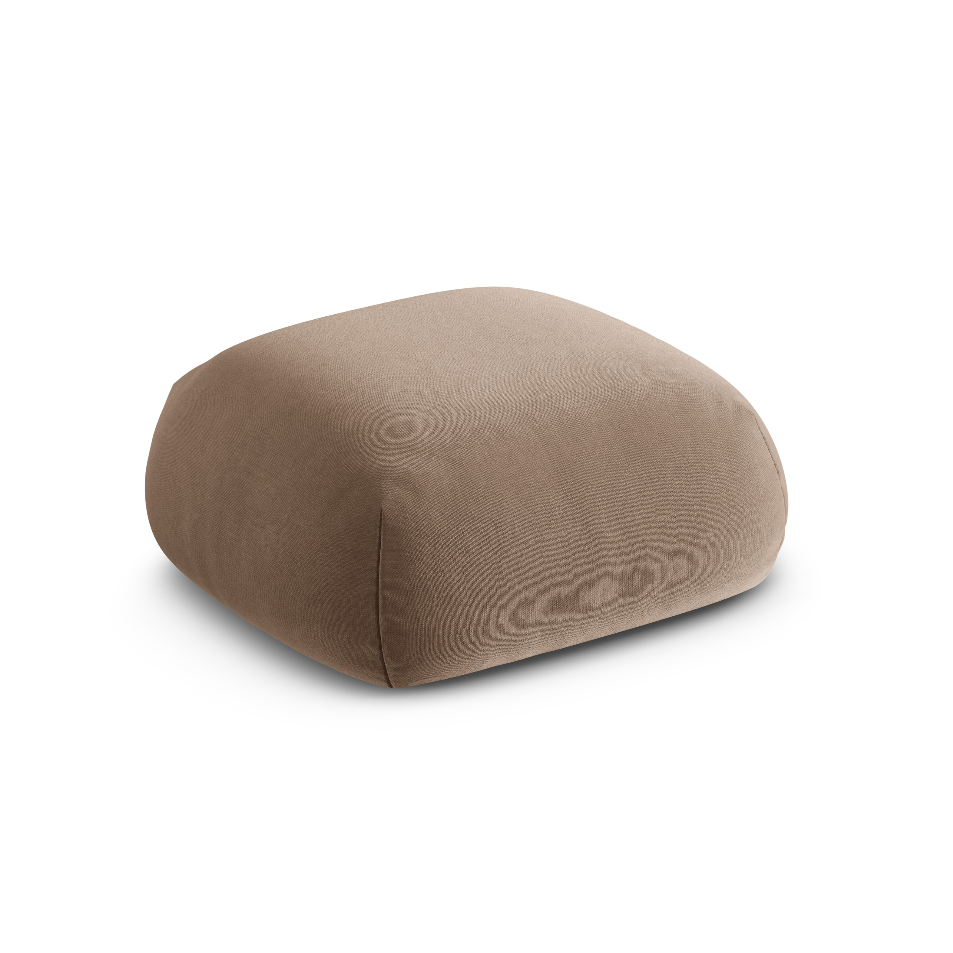 Samt Pouf ROGER dunkelbeige