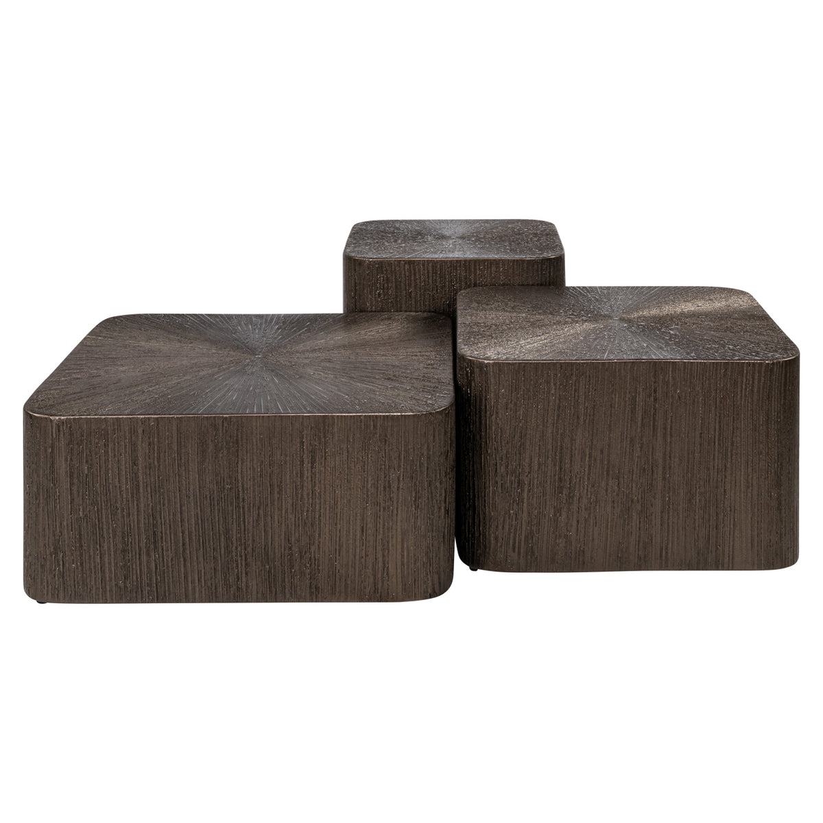 Zestaw stolików kawowych CUBES brązowe złoto