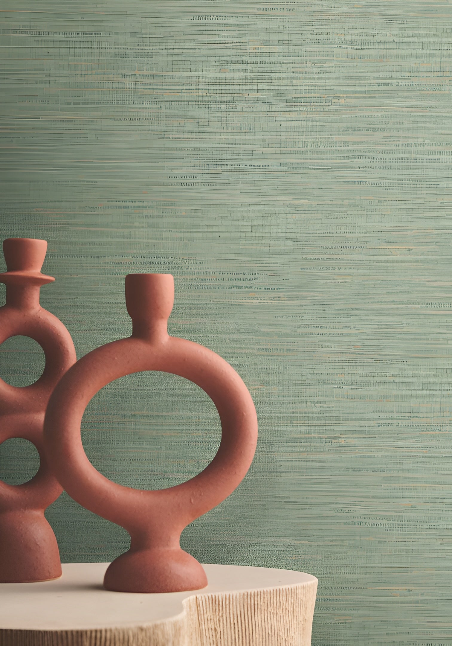 Strukturierte Tapete, die Leinwand imitiert OCCITAN - SALBEI