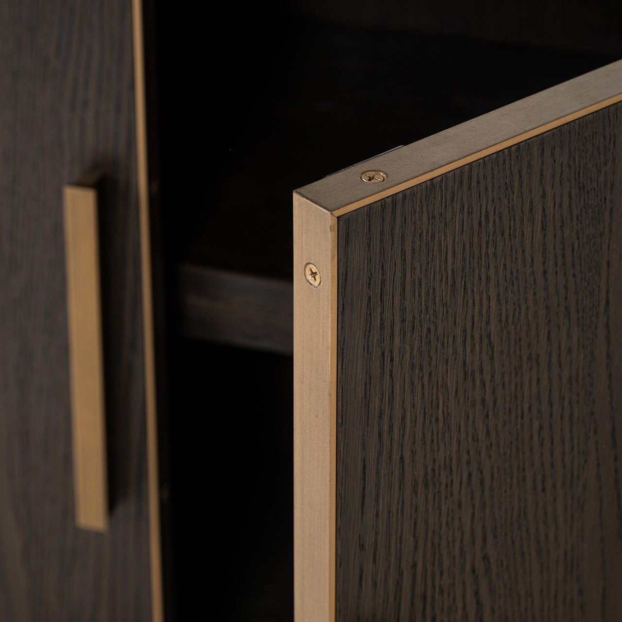 CARTER oak veneer shelf with a gold frame