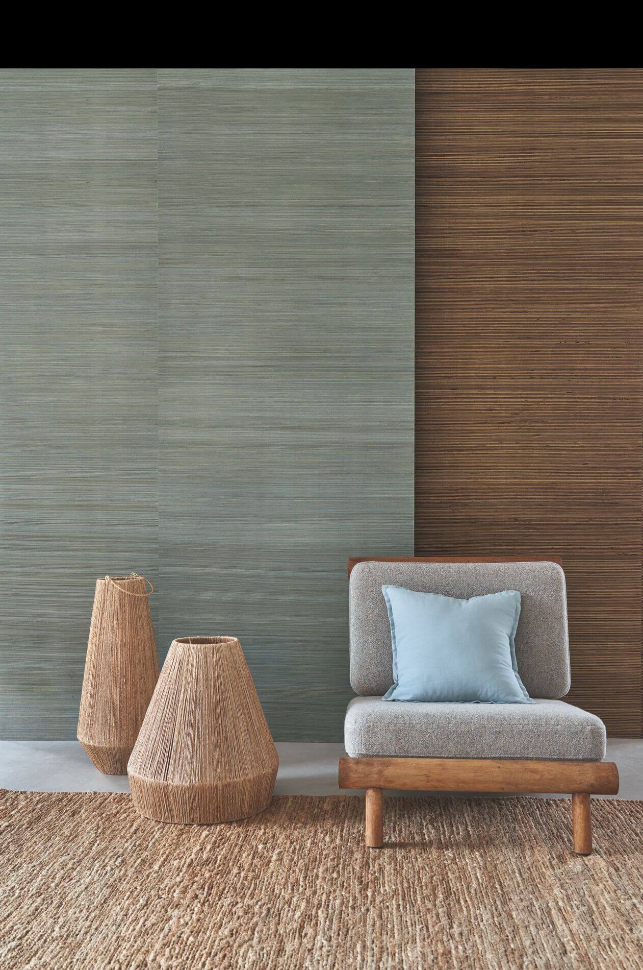 Natural structural wallpaper made from bamboo fibers BAMBOU - STRAW