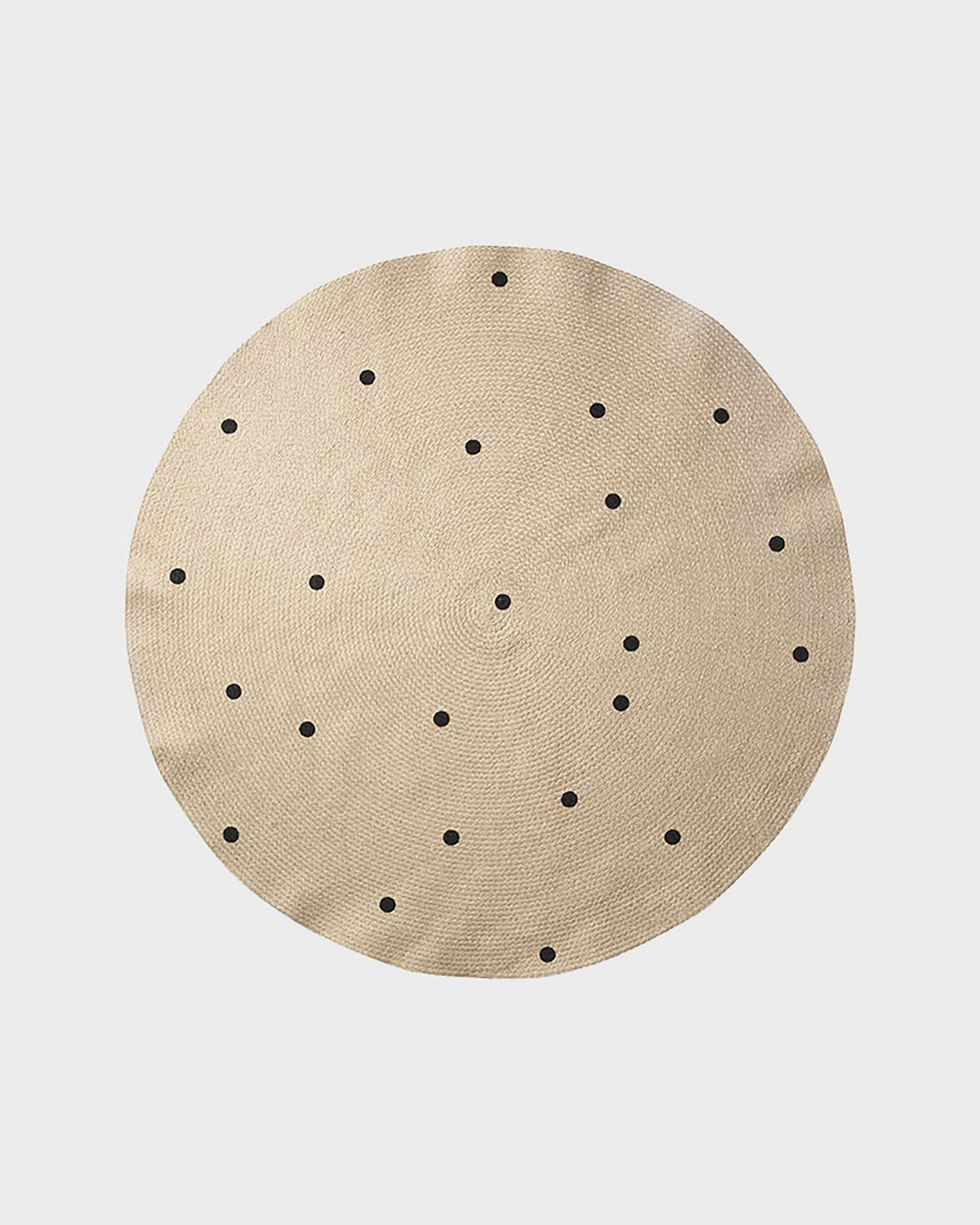 Dywan w kropki  BLACK DOTS jutowy