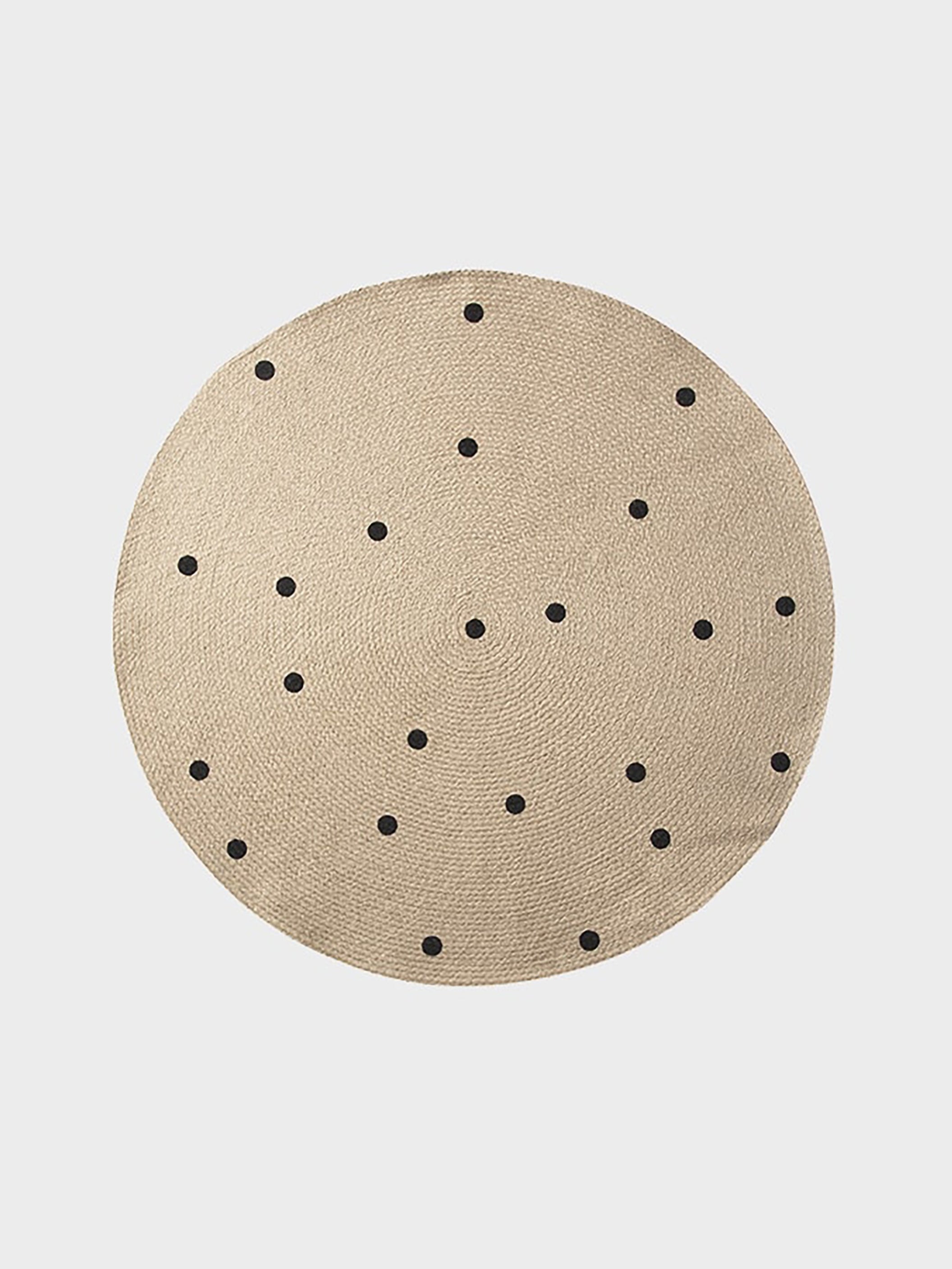Dywan w kropki  BLACK DOTS jutowy