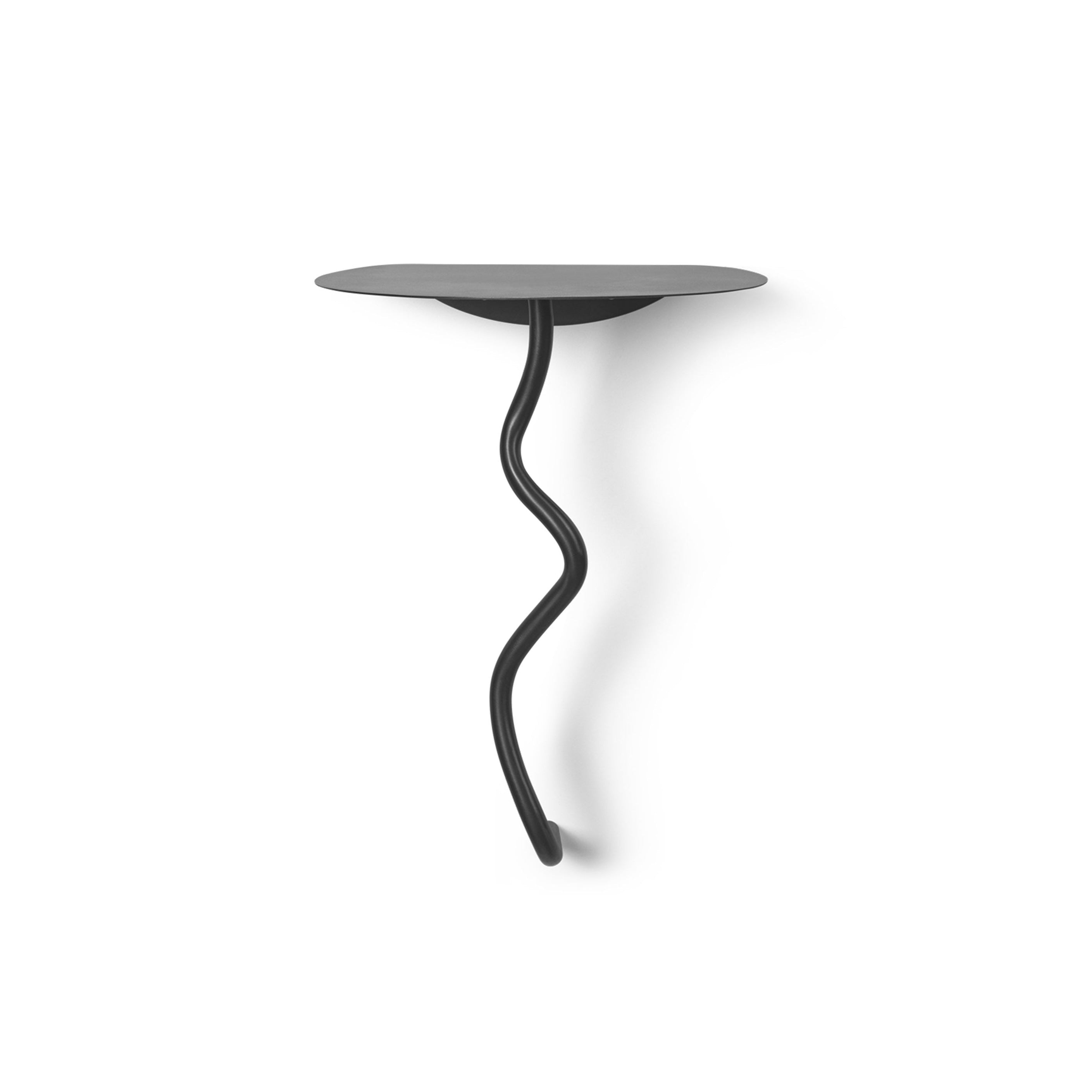 CURVATURE Wandtisch aus schwarzem Messing 