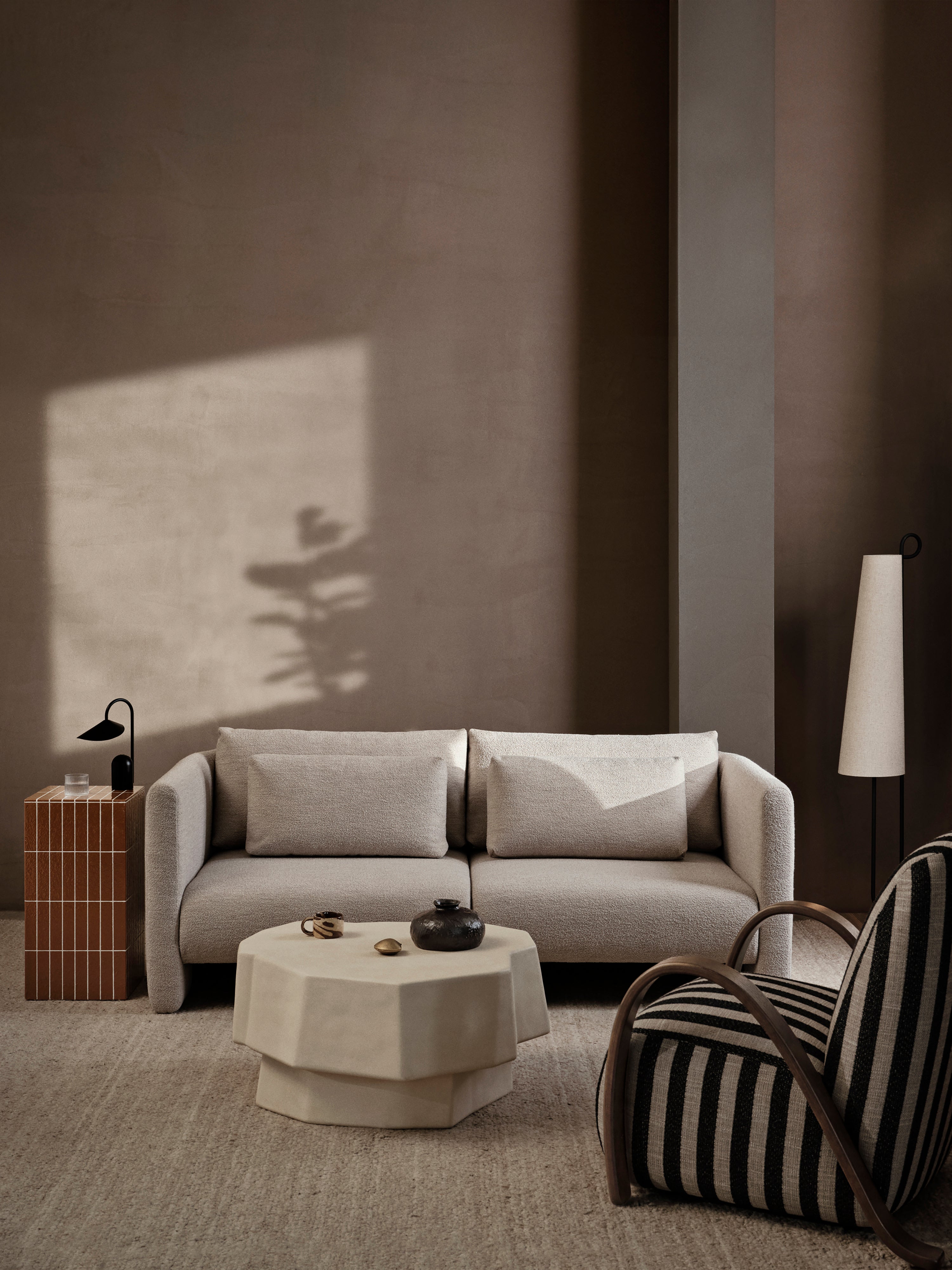 Sofa modułowa DASE - element lewostronny Soft Bouclé beżowy