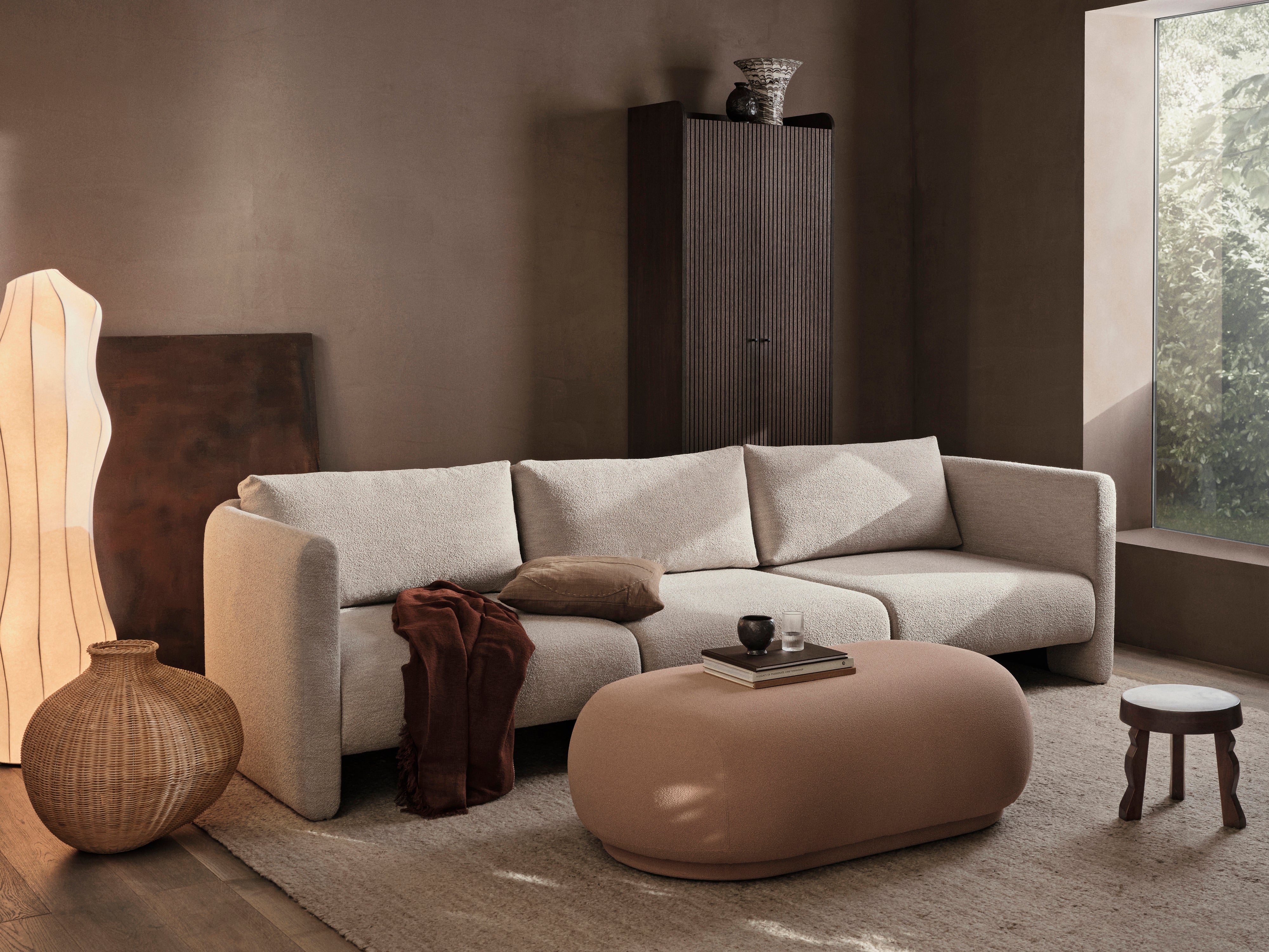 Sofa modułowa DASE - element lewostronny Soft Bouclé beżowy