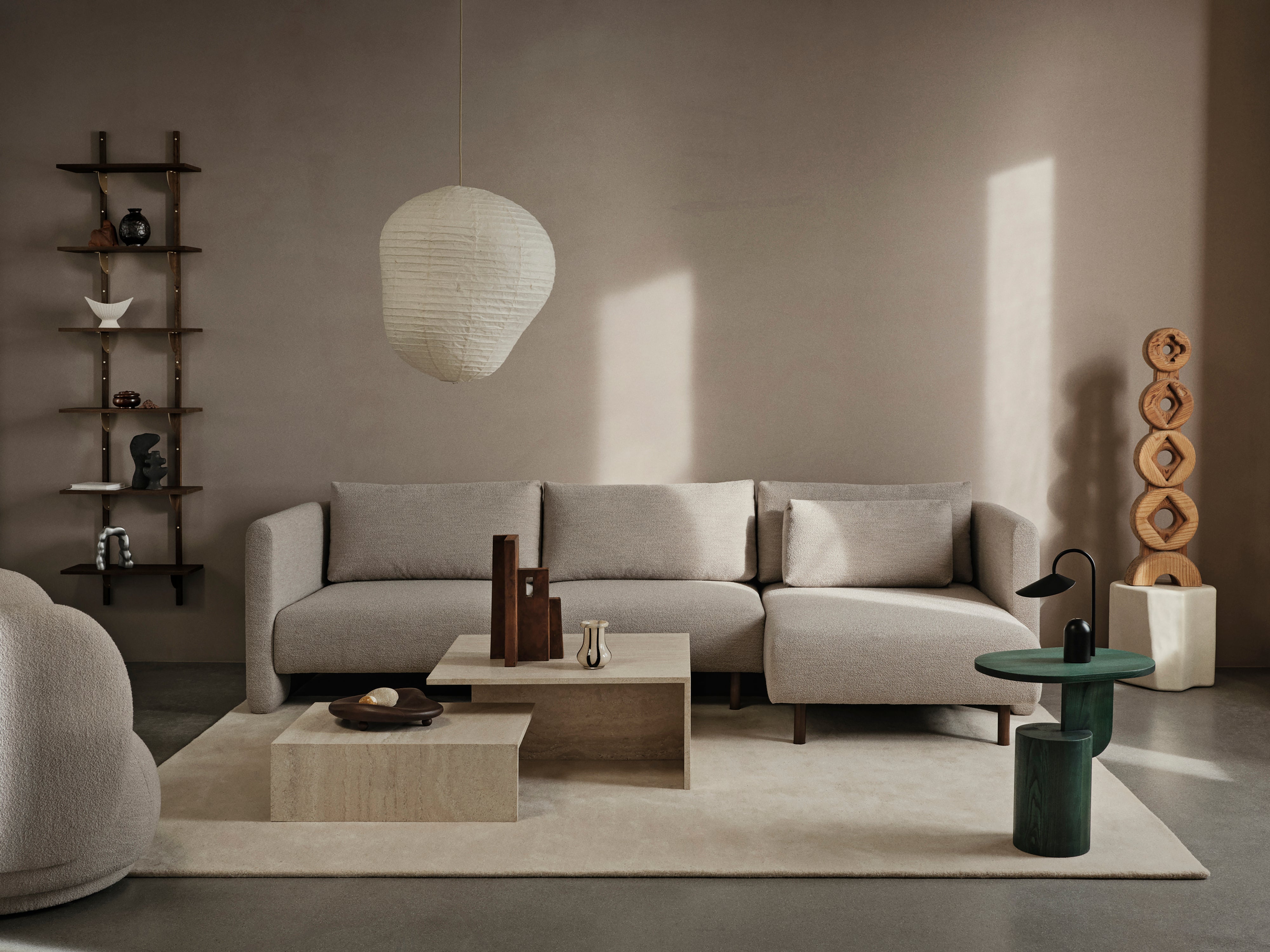 Sofa modułowa DASE - szezlong prawostronny Rich Velvet brązowy