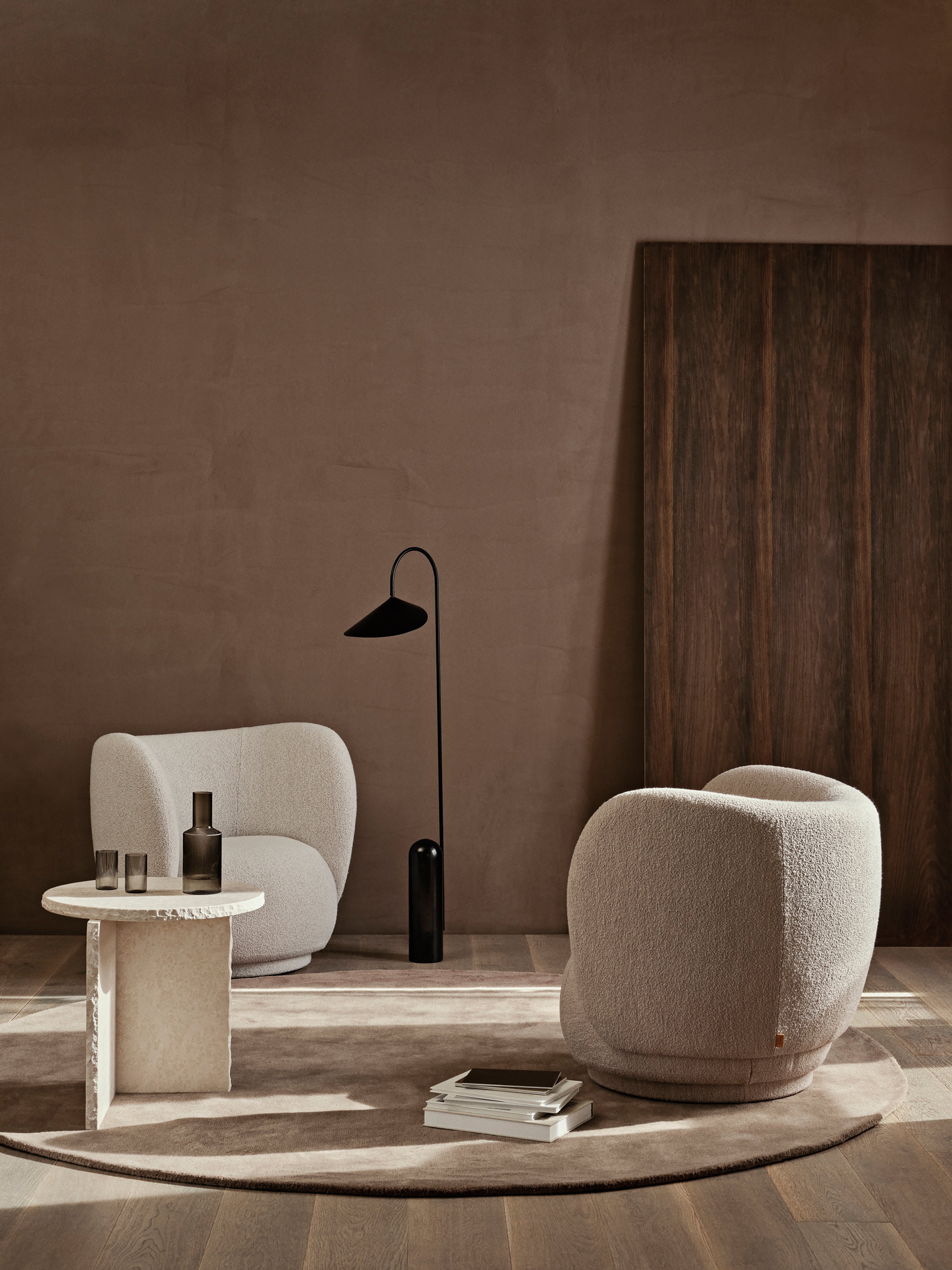 Fotel RICO LOUNGE Boucle piaskowy