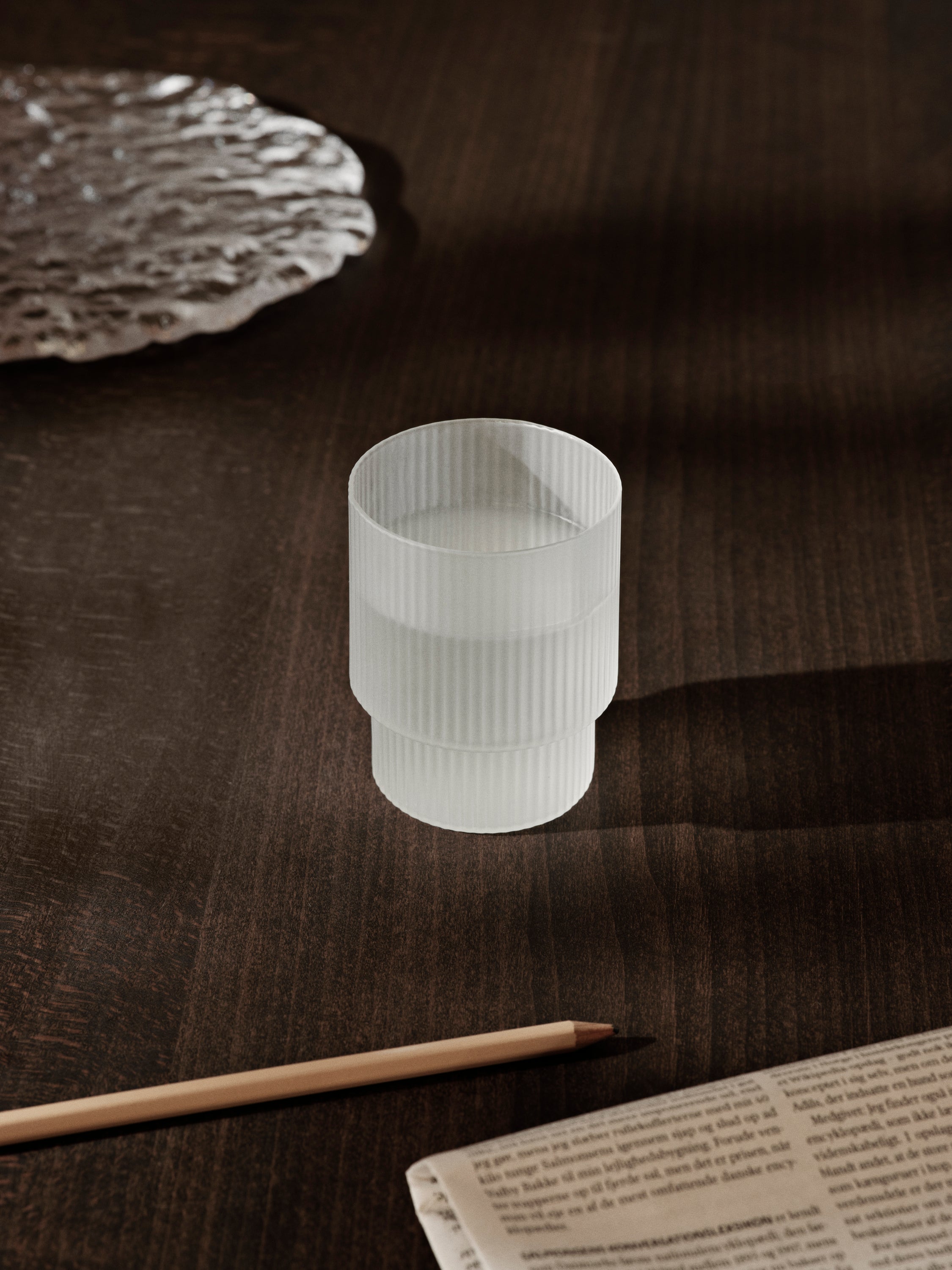 Zestaw szklanek RIPPLE białe szkło