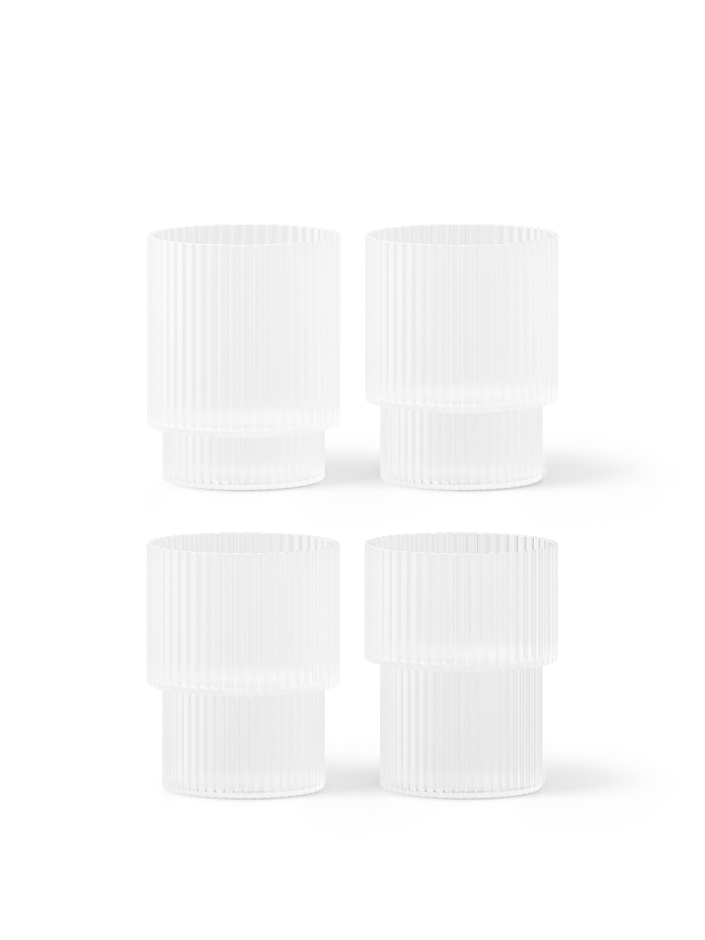 Zestaw szklanek RIPPLE białe szkło