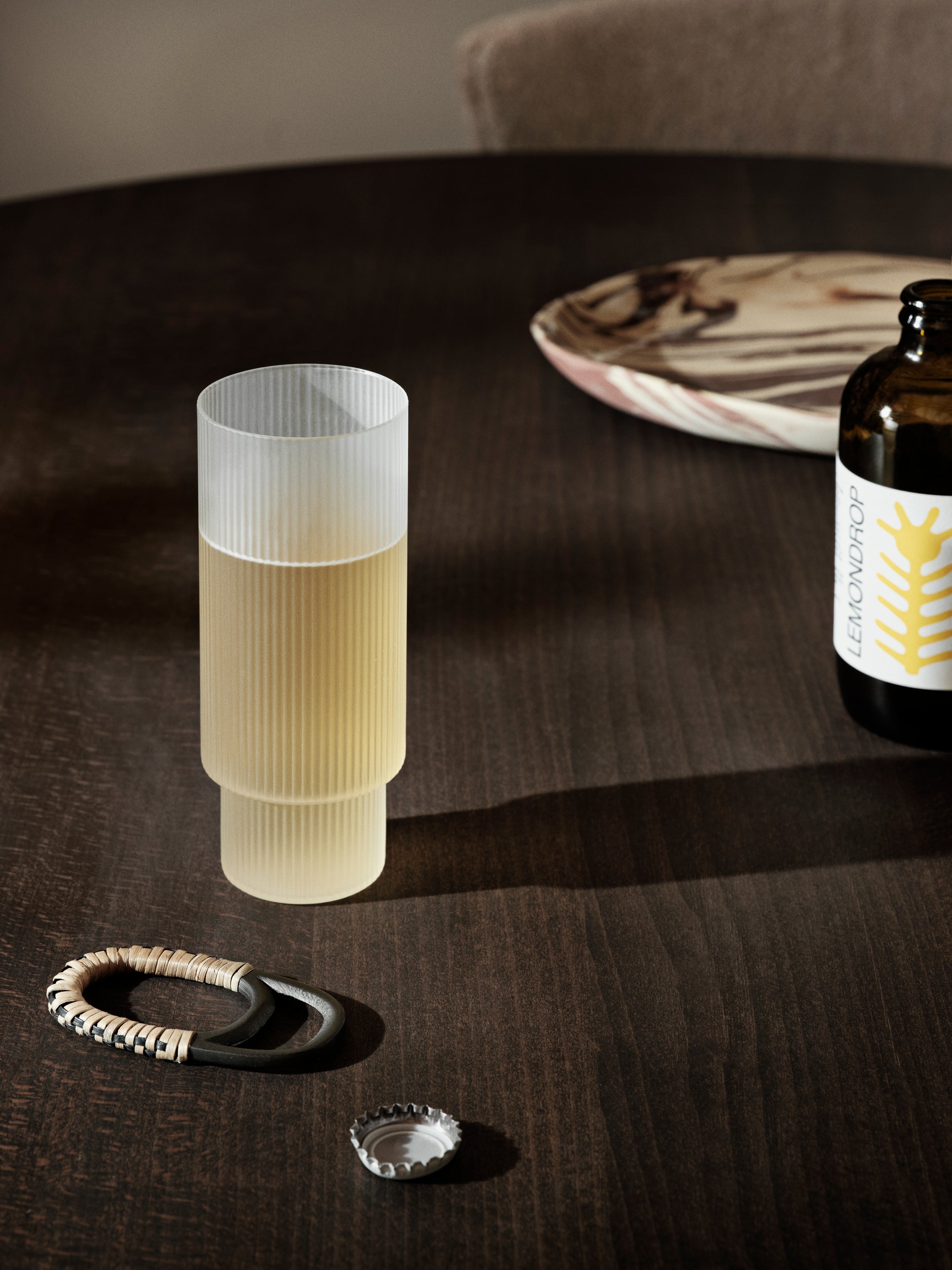 Zestaw szklanek do koktajli RIPPLE LONG DRINK białe szkło