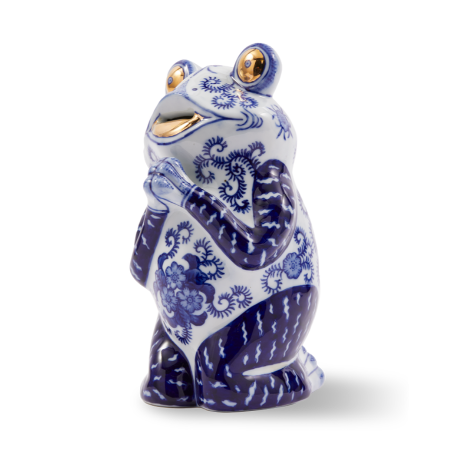 Skarbonka FROG ciemnoniebieska porcelana