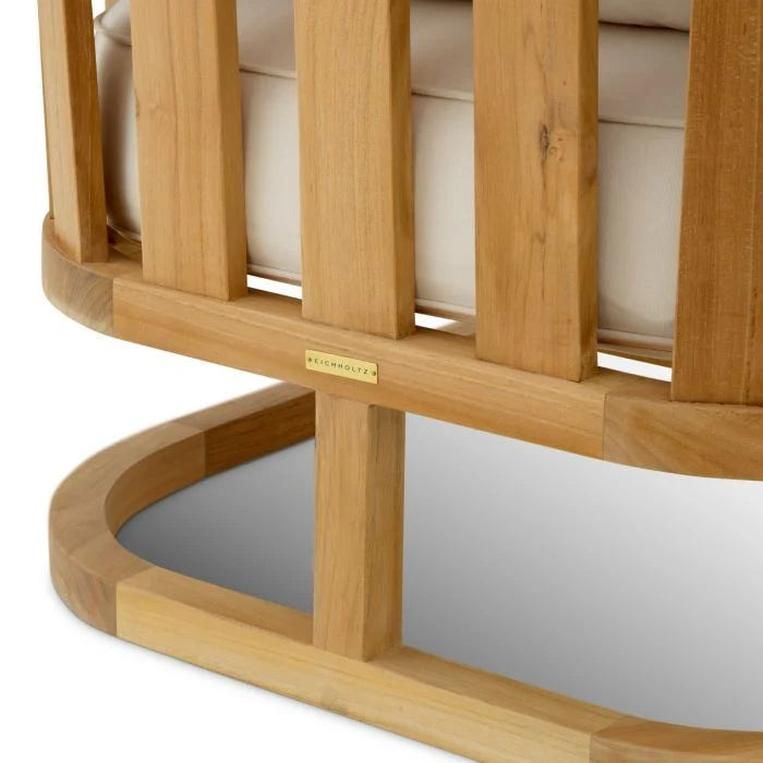 Außenfotel ARUBA in Creme mit Holzgestell