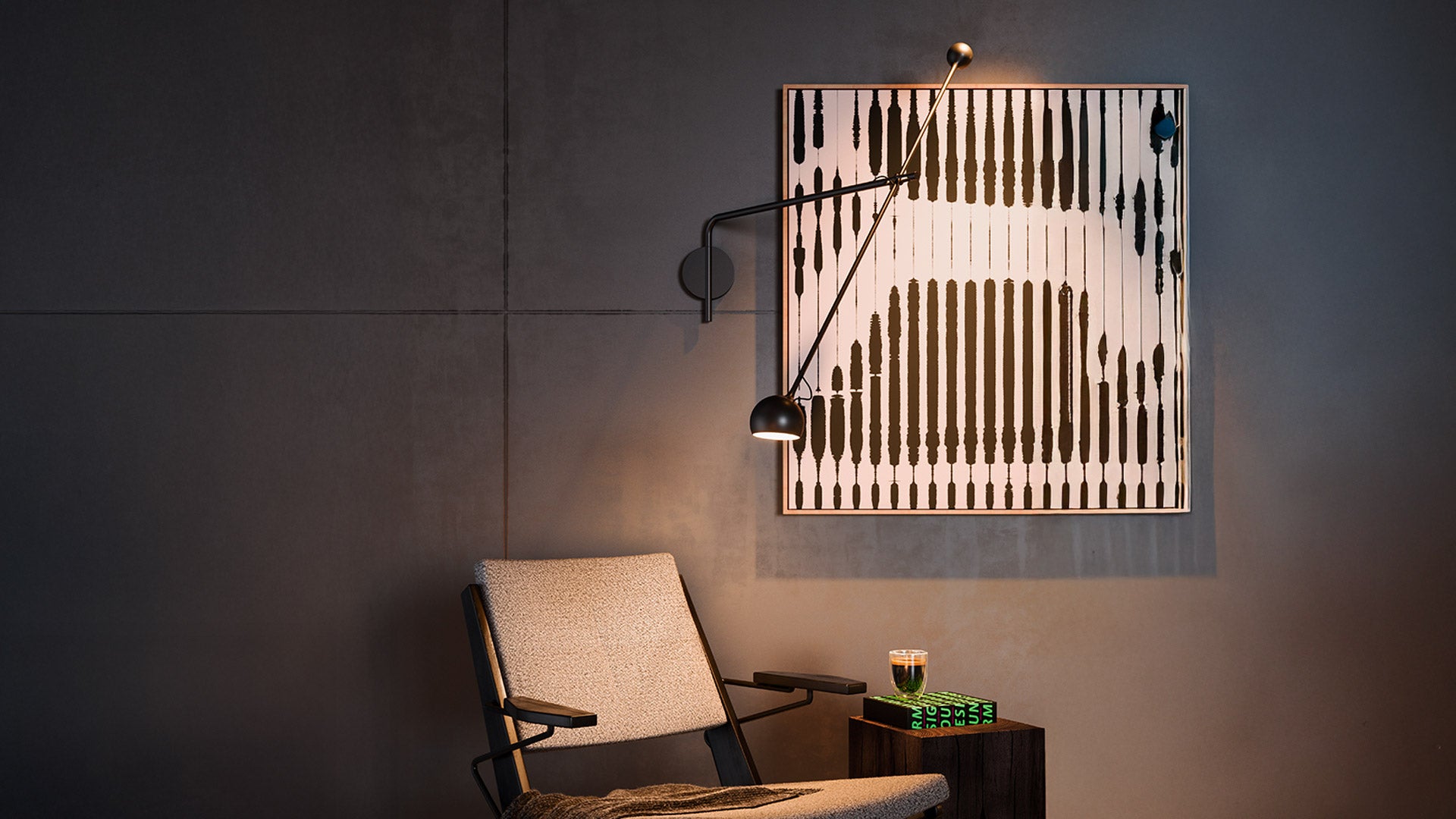 Wandleuchte mit verstellbarem Arm IXA L anthrazit