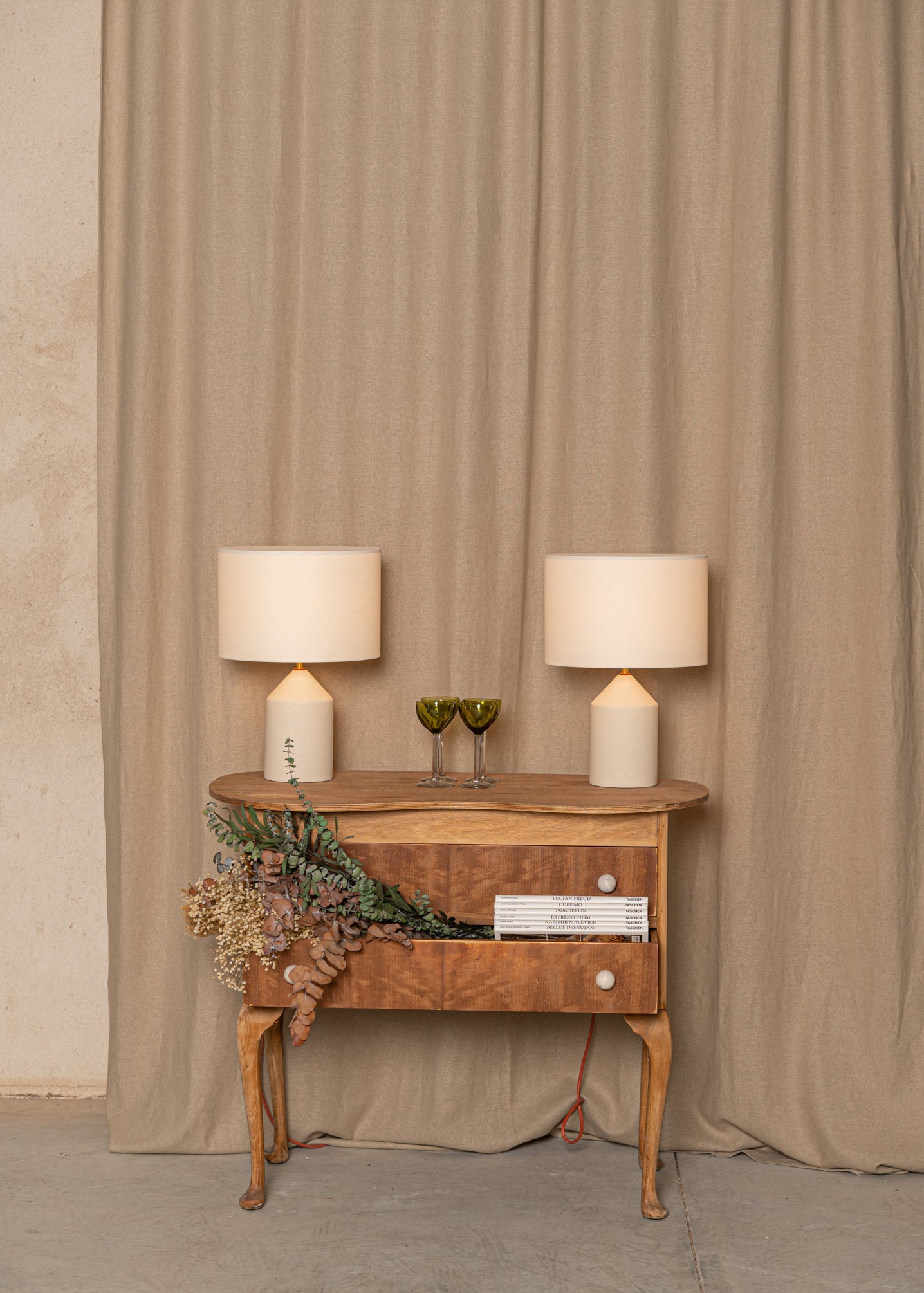 Tischlampe aus Keramik JOSEF ecru