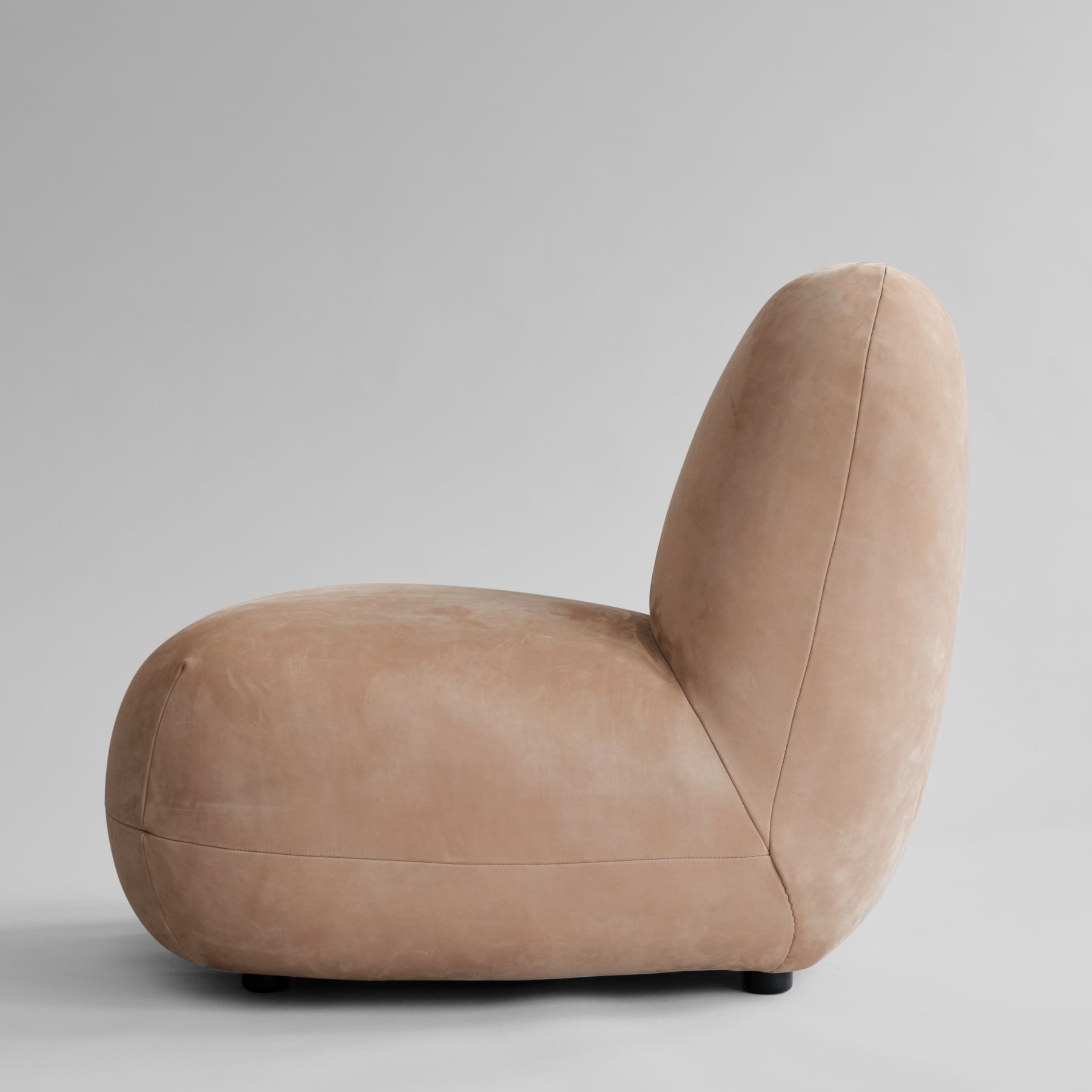 TOE FLAT armless armchair beige nubuck leather