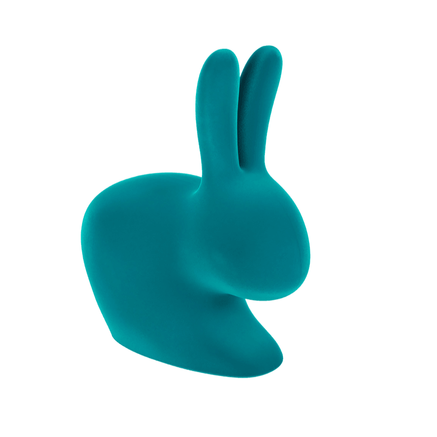 Baby Rabbit Velvet Turquoise chair – Qeeboo – Eye on Design
