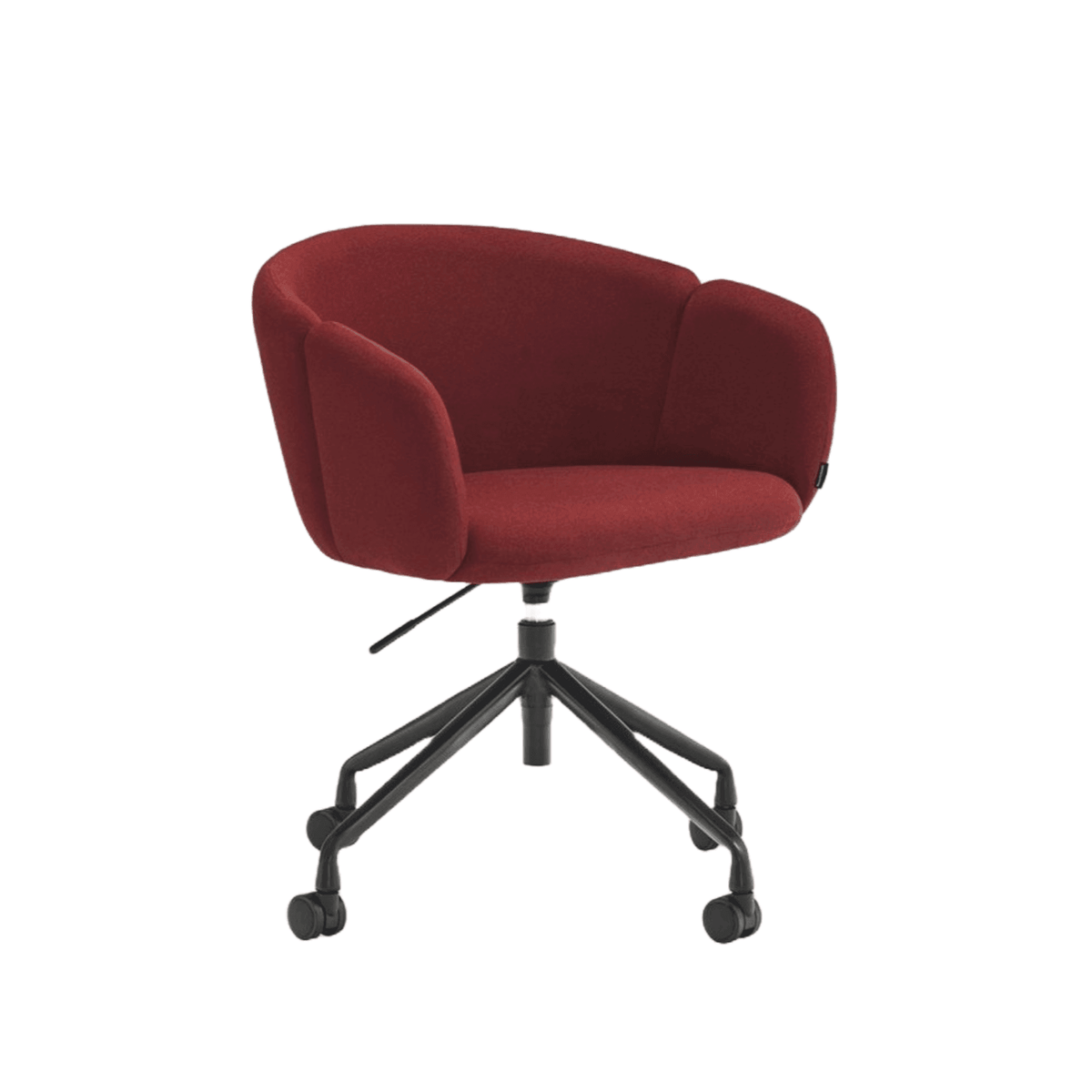 Chair on wheels with ARDs red armrests – Eye on Design
