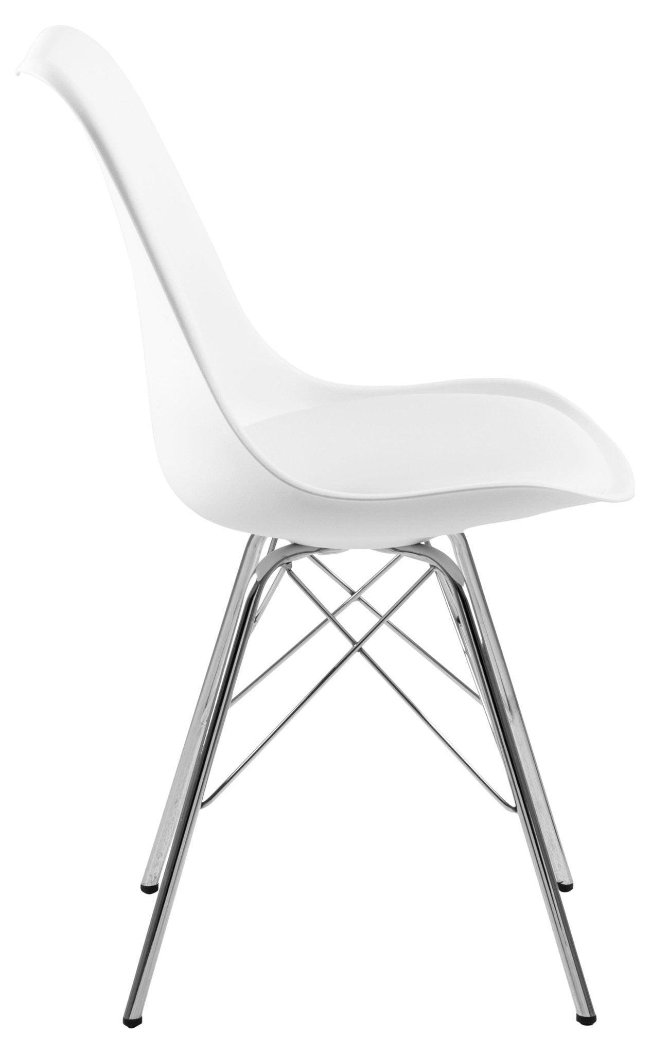 Krzesło NILS biały z chromowaną podstawą Home Essentials    Eye on Design