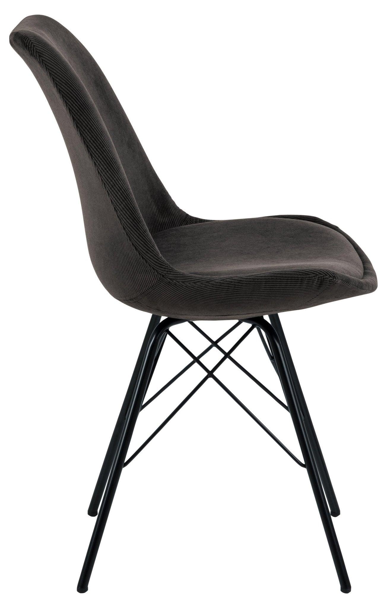 Krzesło NILS czarny sztruksowy z czarną podstawą Home Essentials    Eye on Design