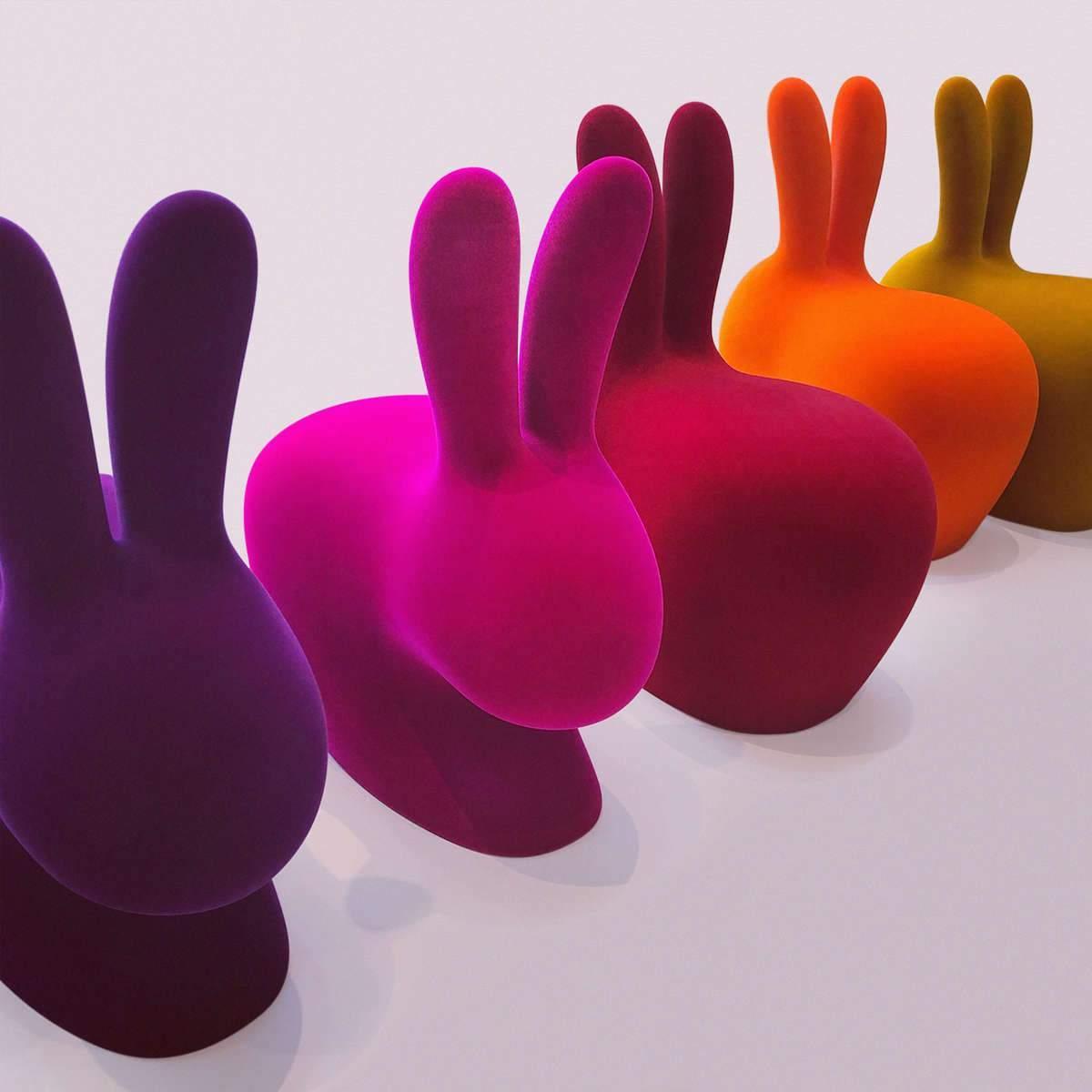 Krzesło RABBIT VELVET pomarańczowy Qeeboo    Eye on Design