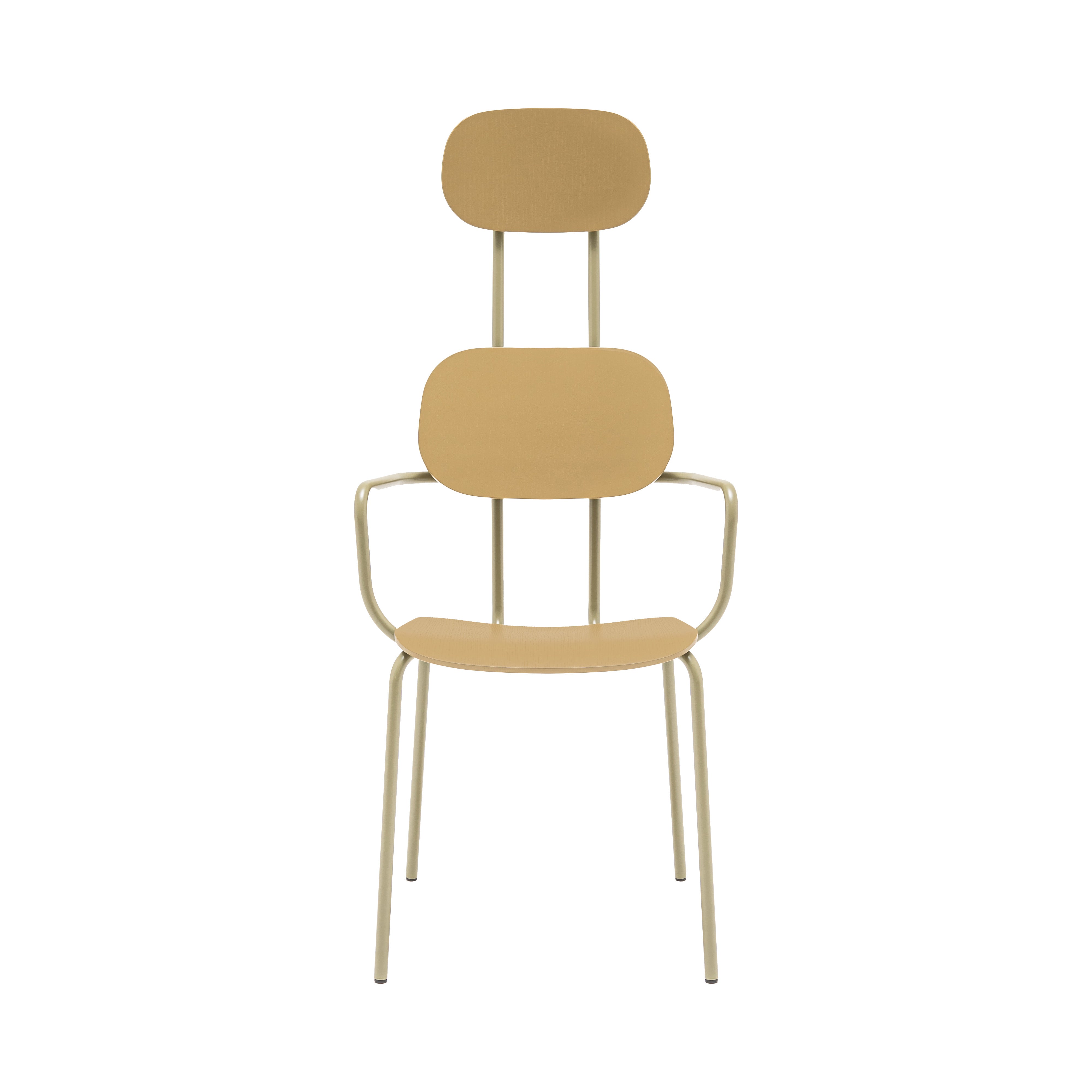 Krzesło z zagłówkiem NEW SCHOOL podstawa czworonożna żółty [Milena] MDD    Eye on Design