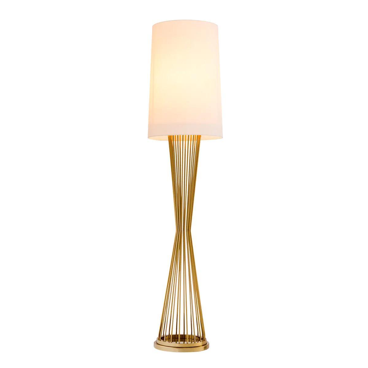 Lampa podłogowa HOLMES biały ze złotym Eichholtz    Eye on Design