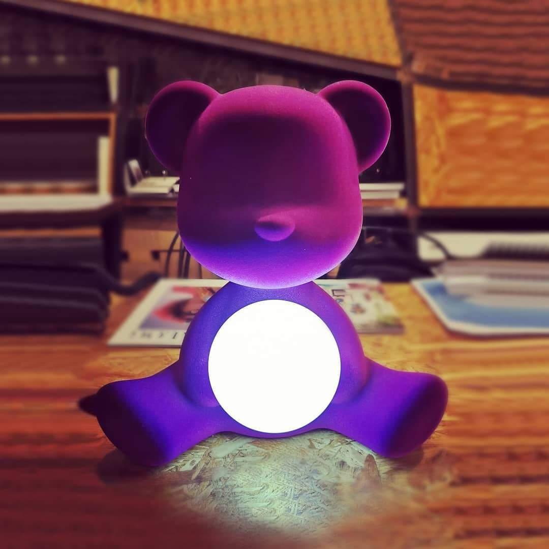 Lampa TEDDY GIRL VELVET fioletowa Qeeboo    Eye on Design