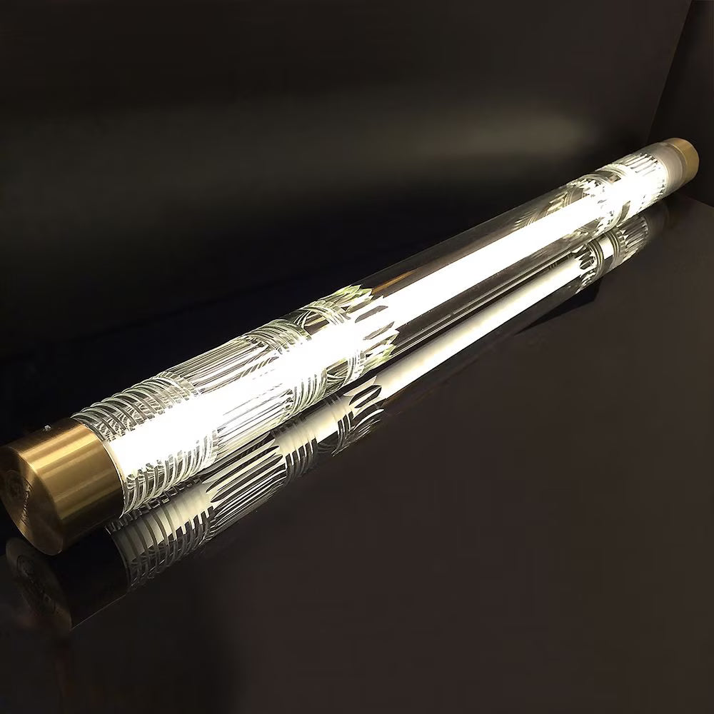 Lampa ścienna CRYSTAL TUBE szkło kryształowe z mosiężnym wykończeniem