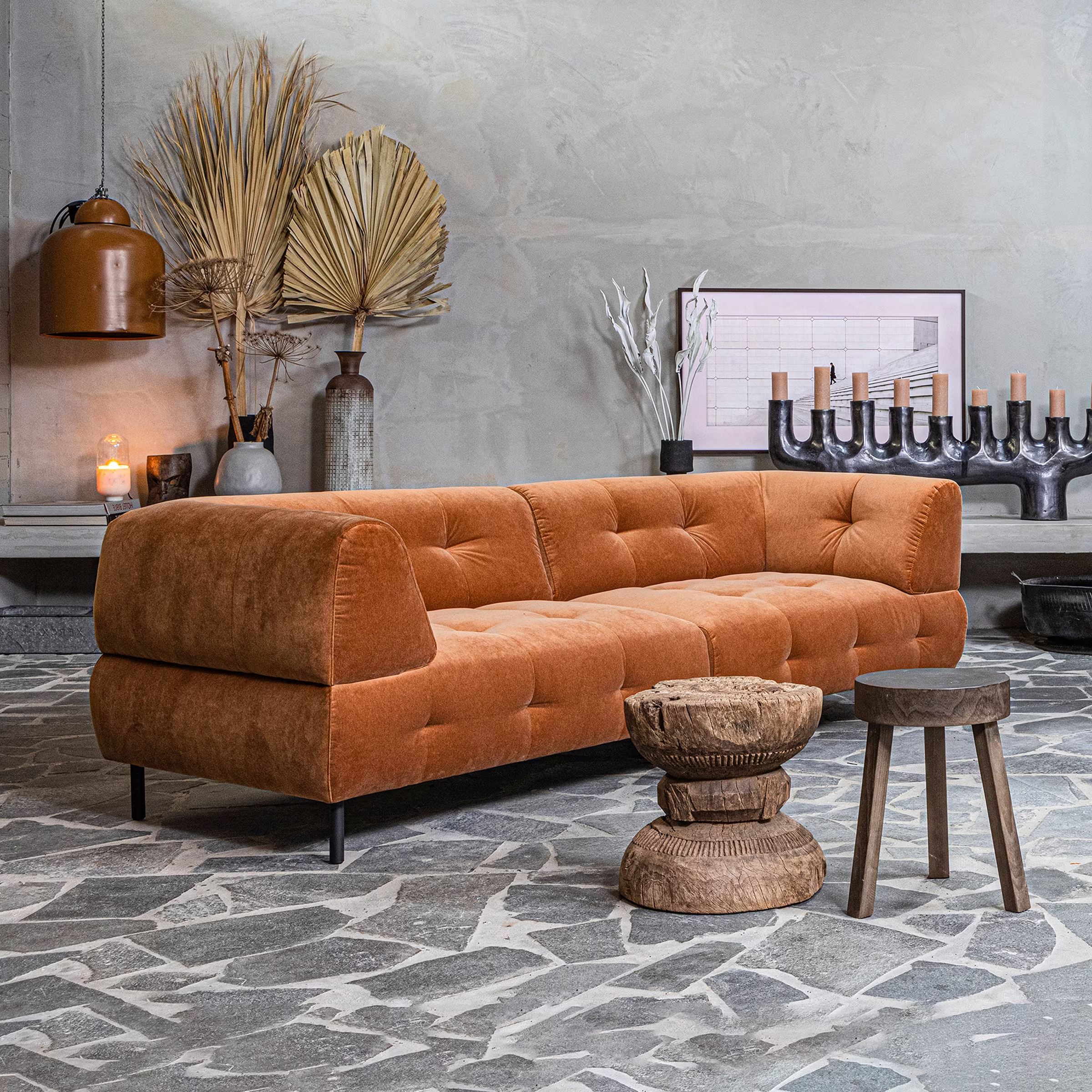 4-person sofa Lloyd brown melange