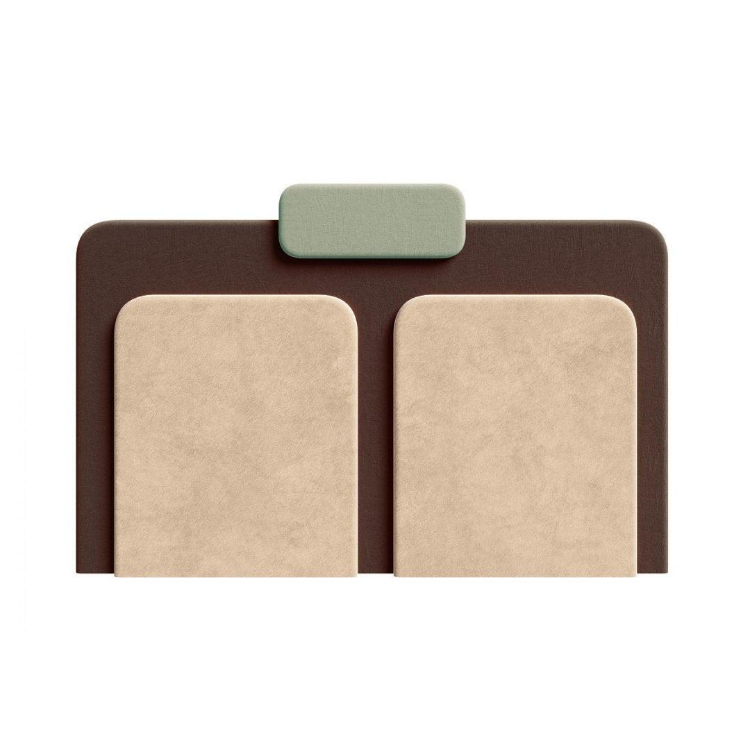 Łóżko tapicerowane PLUM 7 beżowy z brązowym Happy Barok    Eye on Design