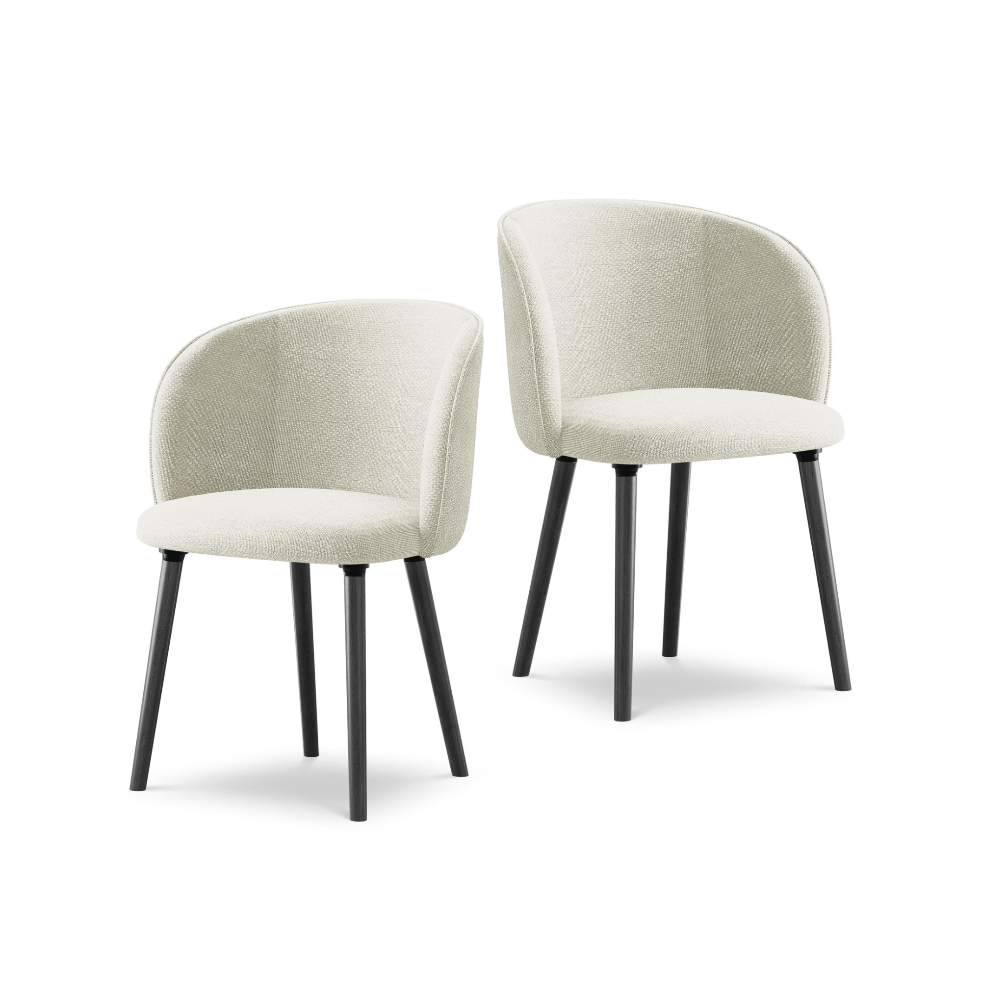 Krzesło MAIA piaskowy boucle z czarną dębową podstawą