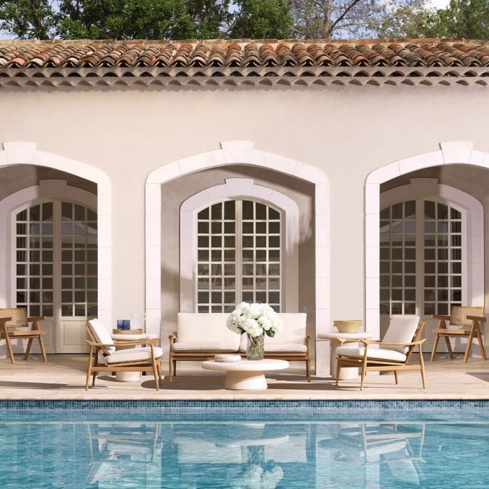 Sofa für den Außenbereich MANZO gebrochenes Weiß