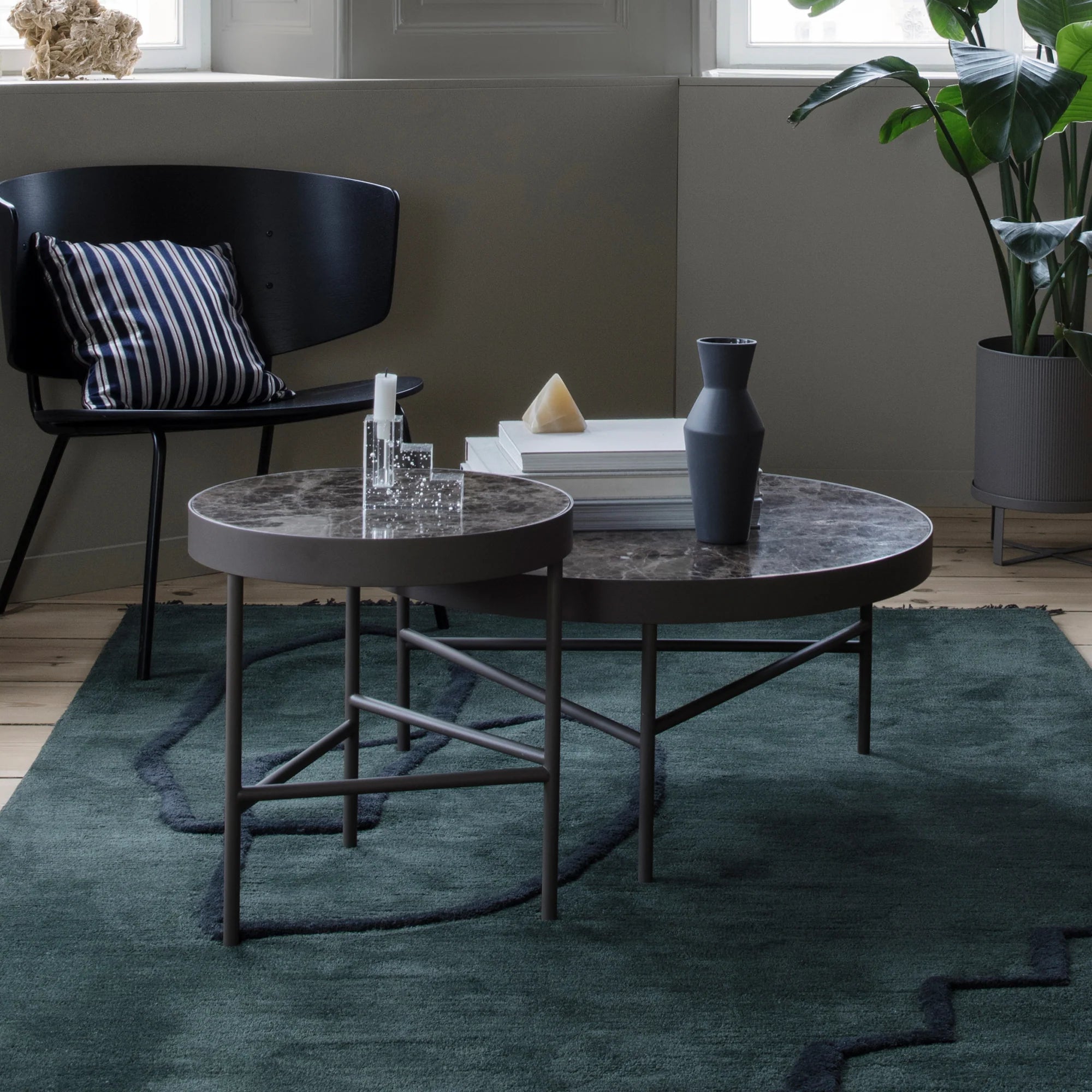 MARBLE TABLE side table black marble