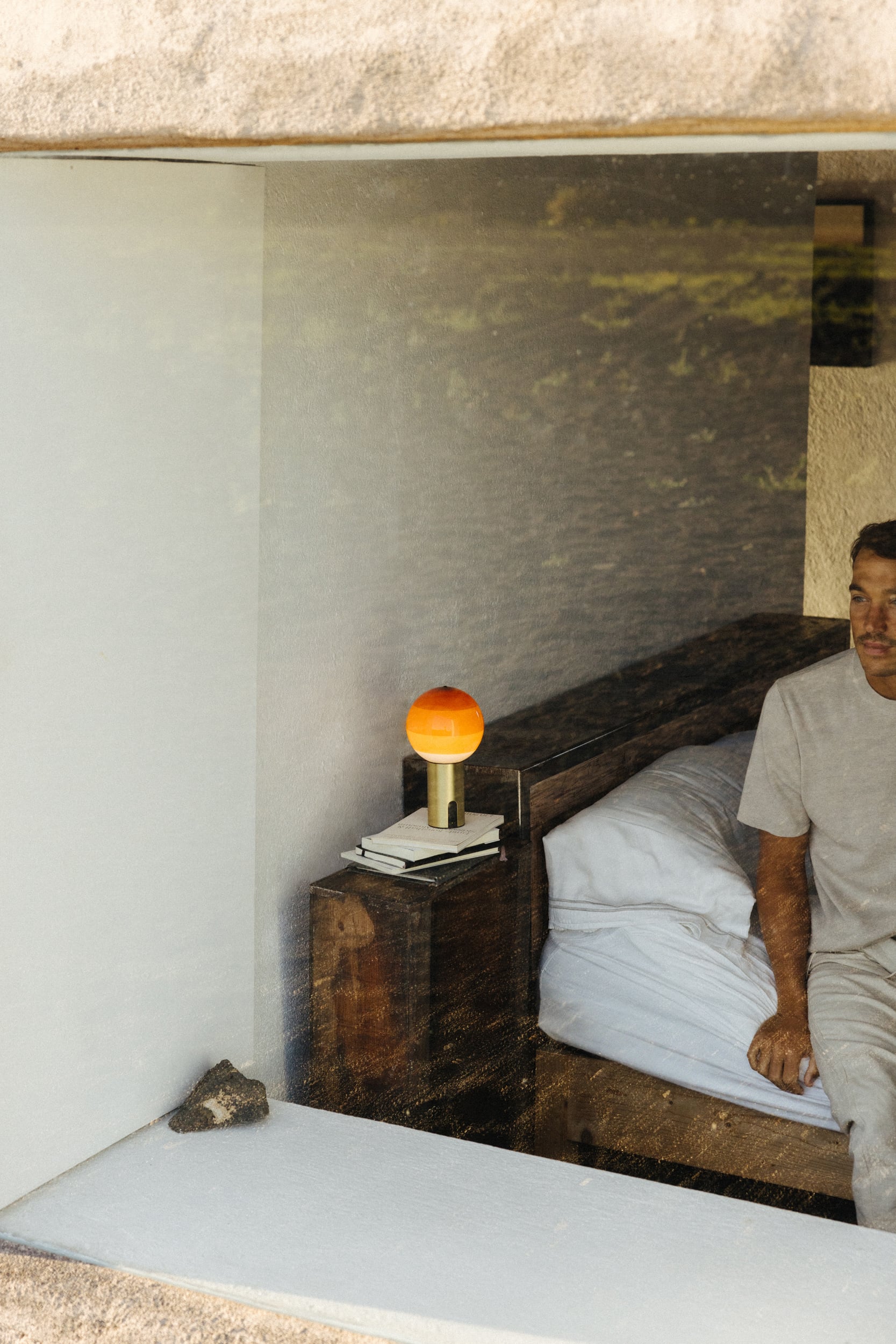 Akku-Lampe DIPPING burgunderrot