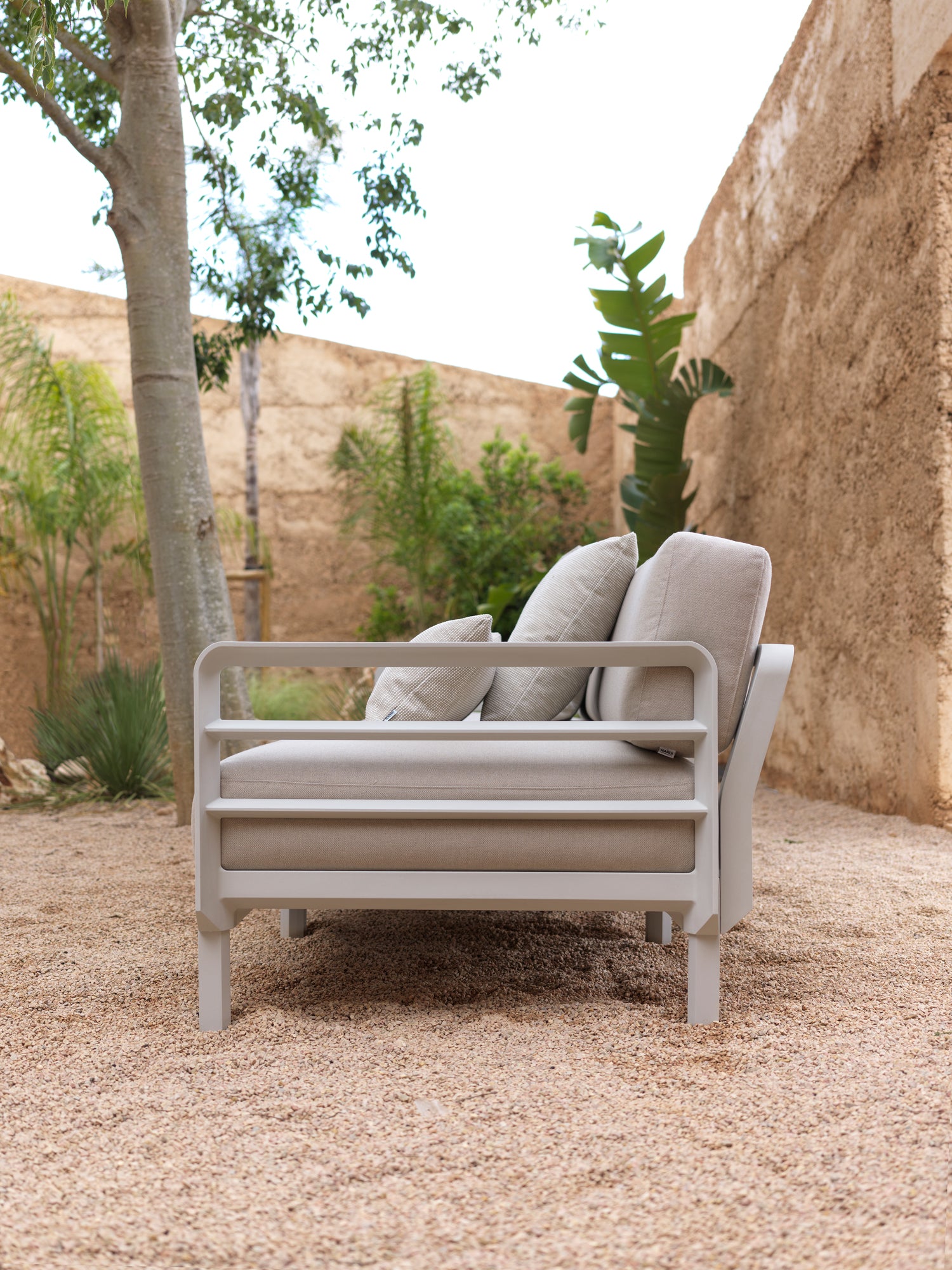 MAXIMO 5 Modular Outdoor Corner Sofa in Thyme Green with Chalk Base