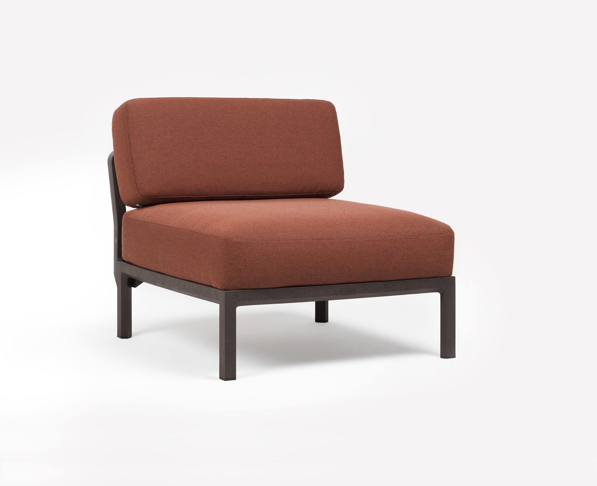 Modularer Außen-Ecksofa MAXIMO 5 grau mit braunem Gestell