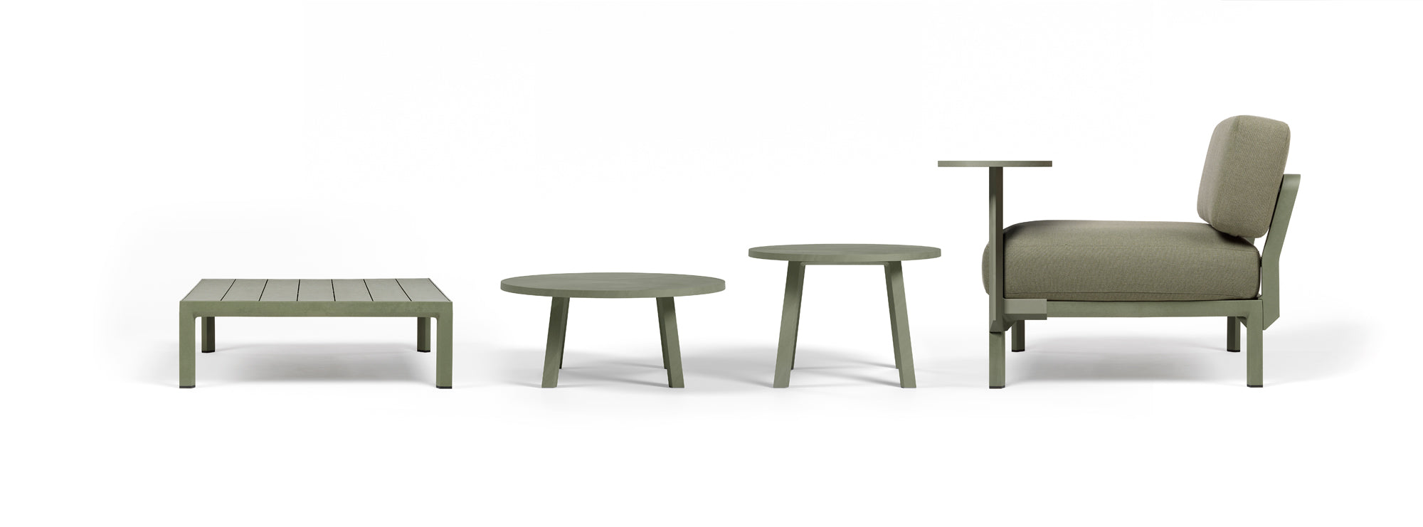 MAXIMO Round Outdoor Side Table in Earthy Brown