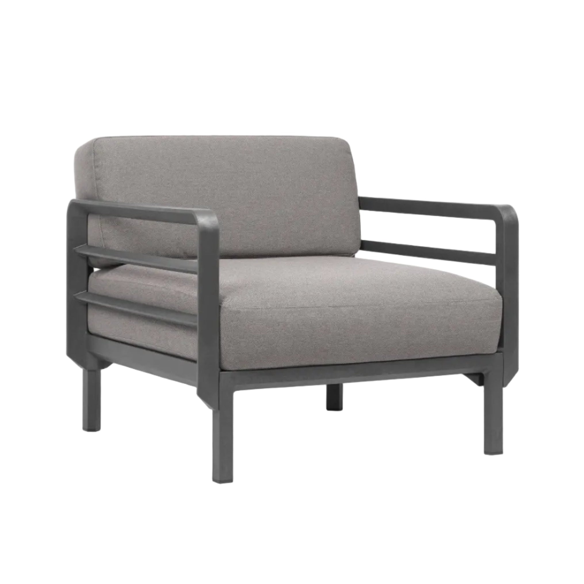 MAXIMO Outdoor Armchair in Gray with Graphite Base