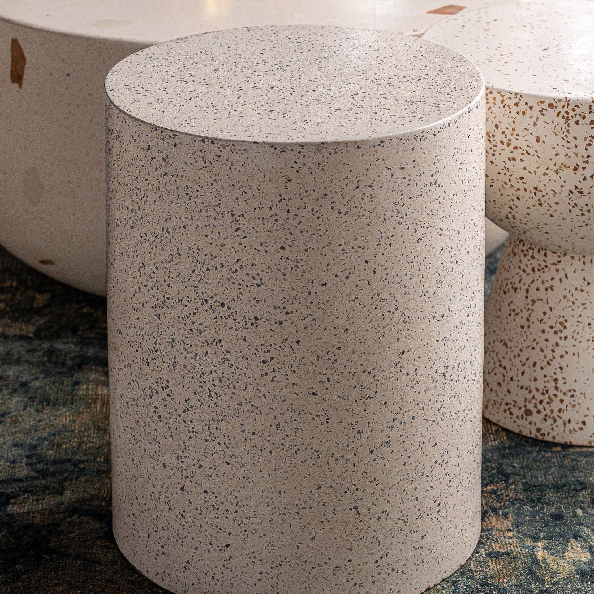 ALBENGA Round Side Table Terrazzo