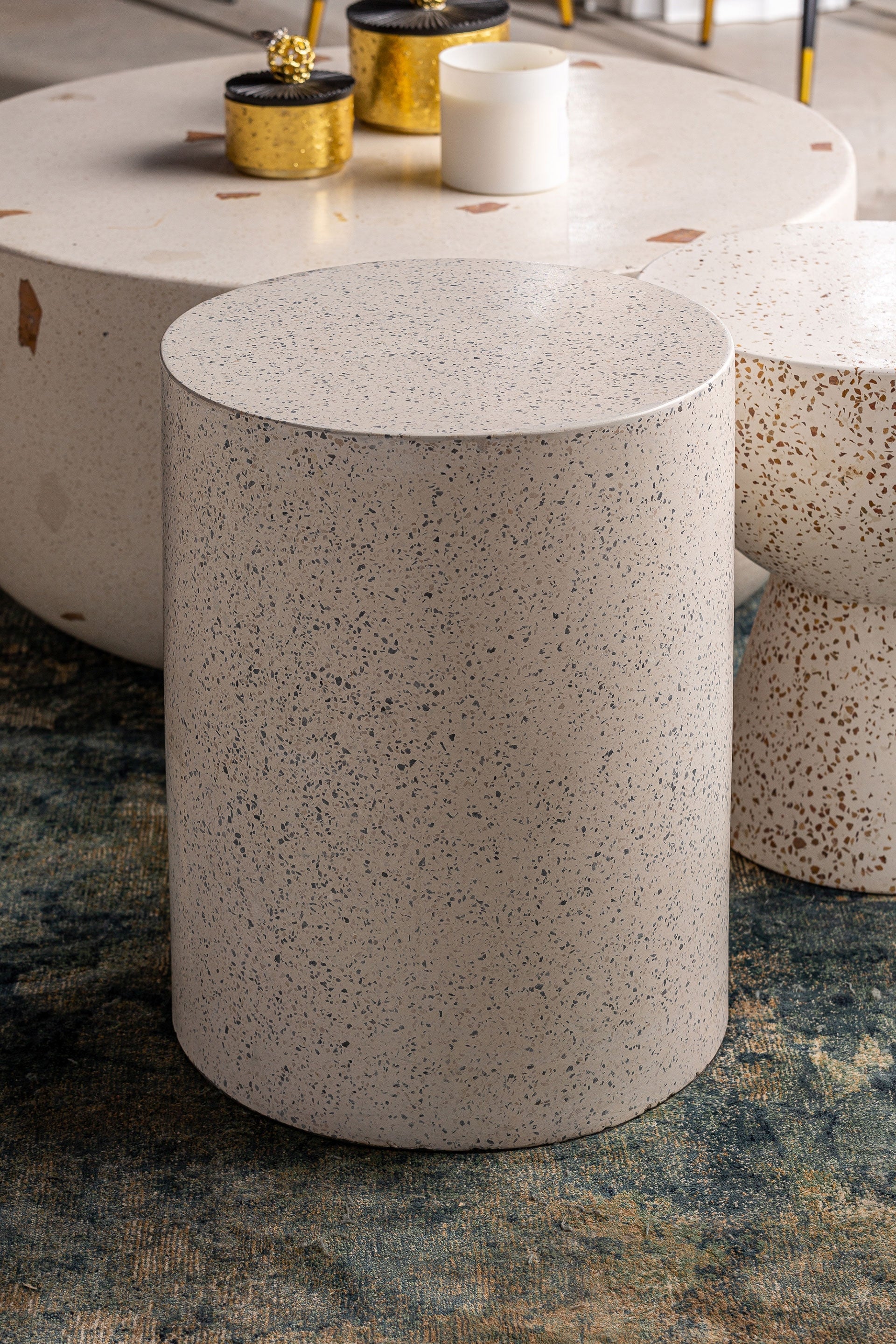 ALBENGA Round Side Table Terrazzo