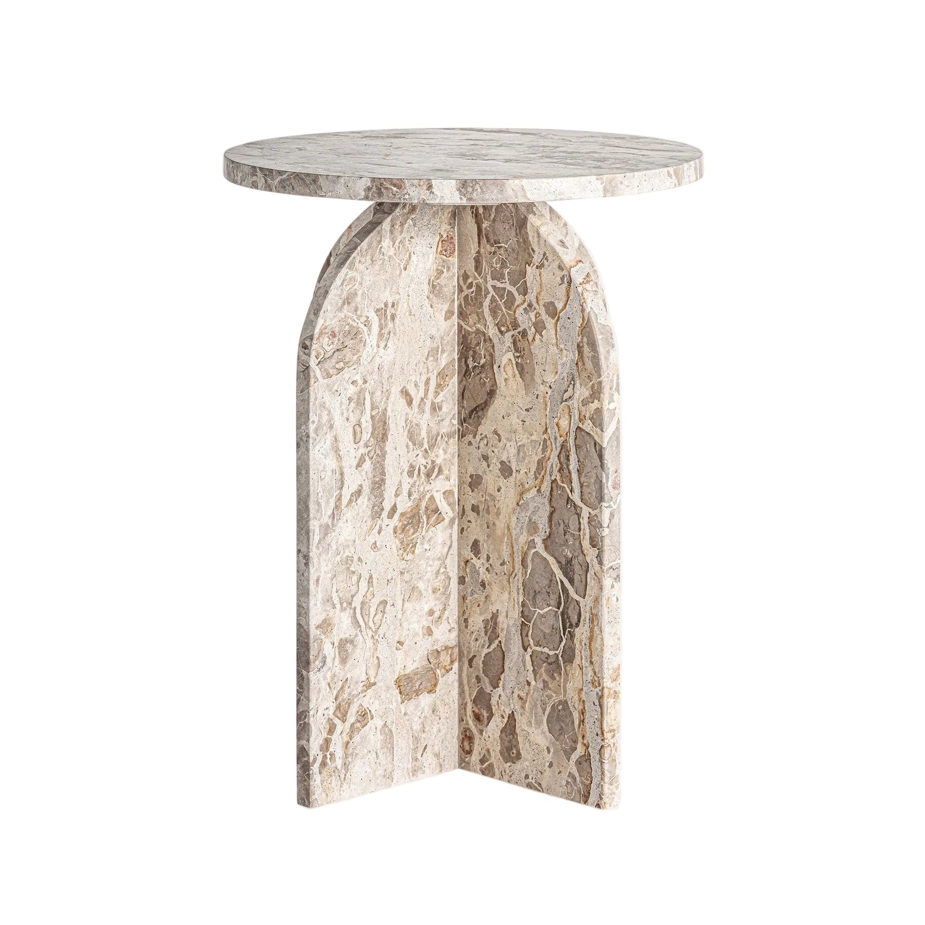 ALESSANO Side Table Beige Marble